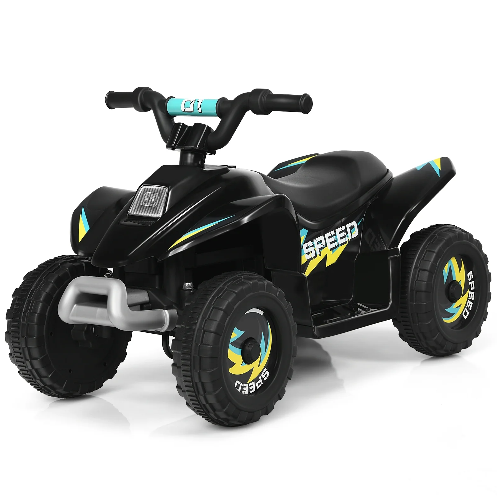 6V Kids Electric ATV, 4 Wheels Ride-On Toy, Black - Image 7
