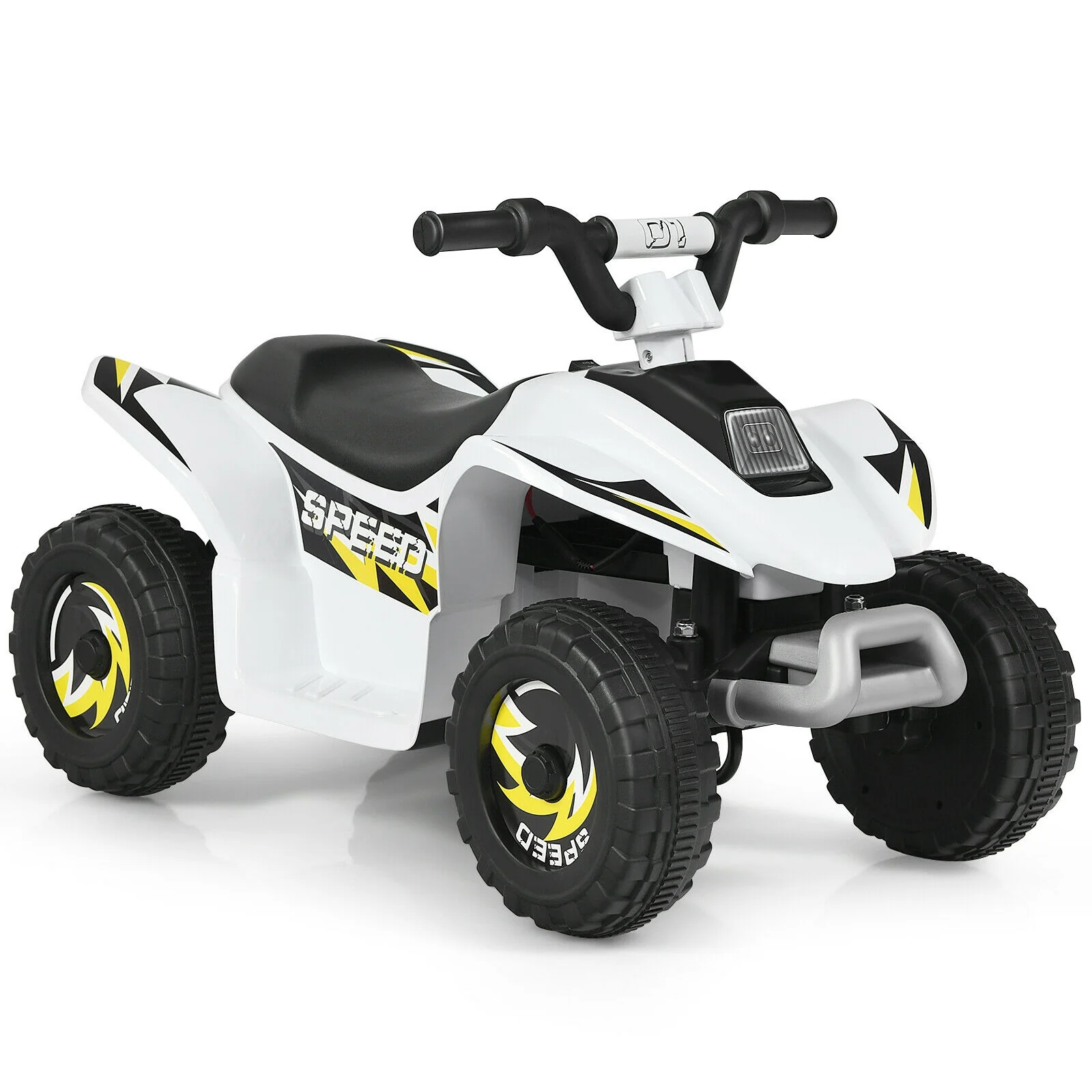6V Kids Electric ATV, 4 Wheels Ride-On Toy, White