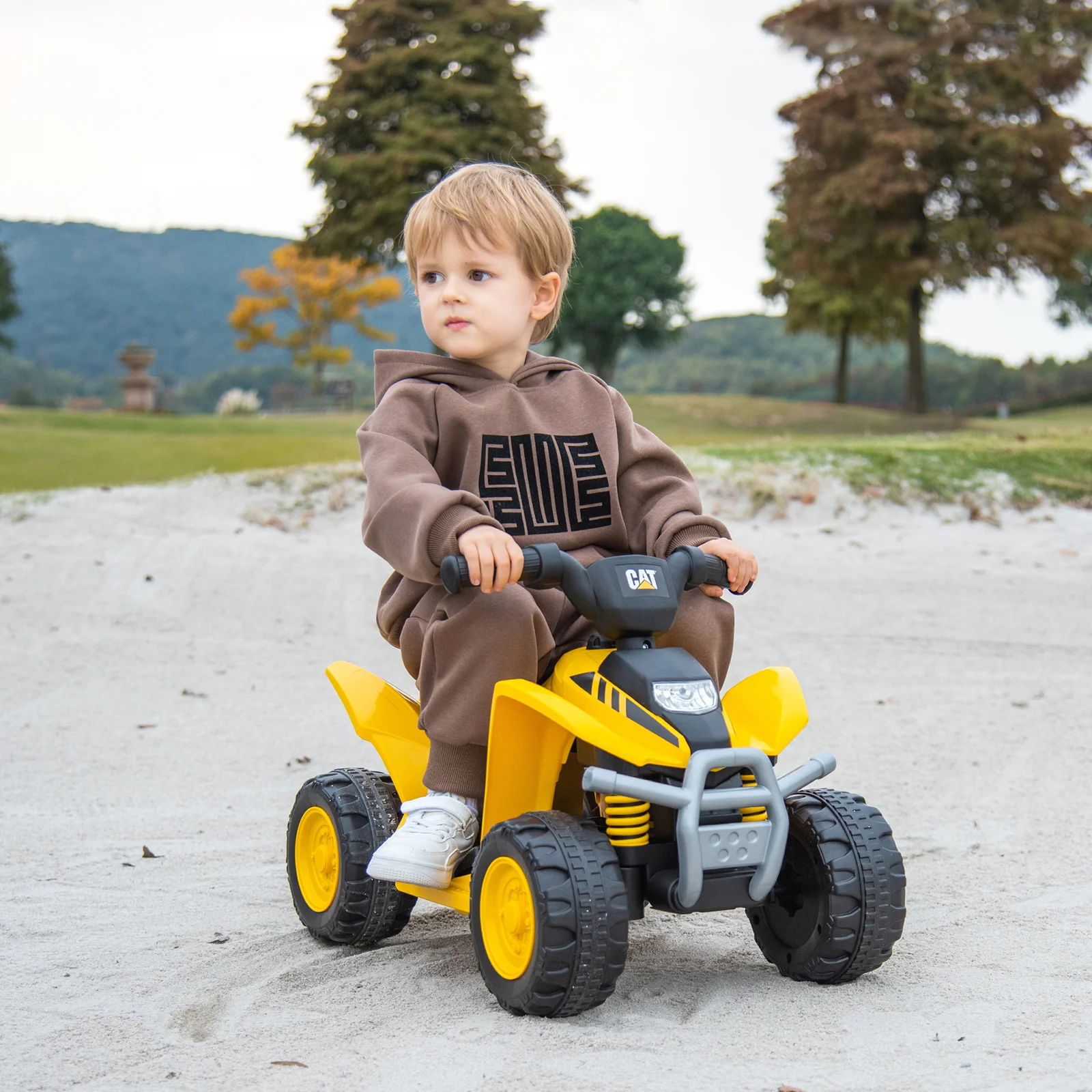 6V Kids Ride On ATV, 18-36 Months Old, With Horn Sound, Yellow - Image 2