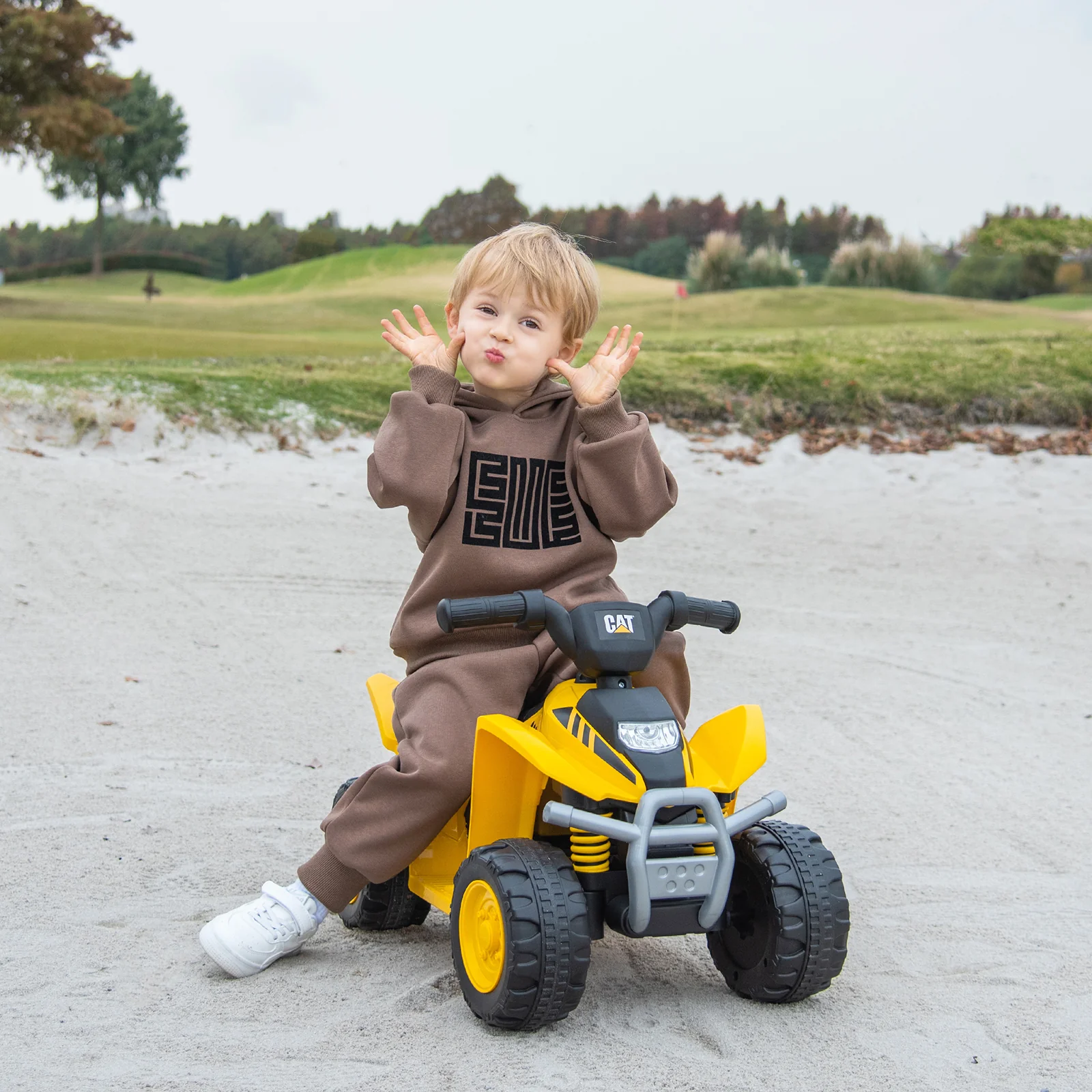6V Kids Ride On ATV, 18-36 Months Old, With Horn Sound, Yellow - Image 3