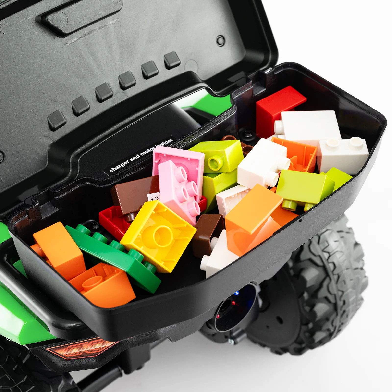 6V Kids Ride On ATV, Spray Function, Storage Box, Music, Green - Image 6