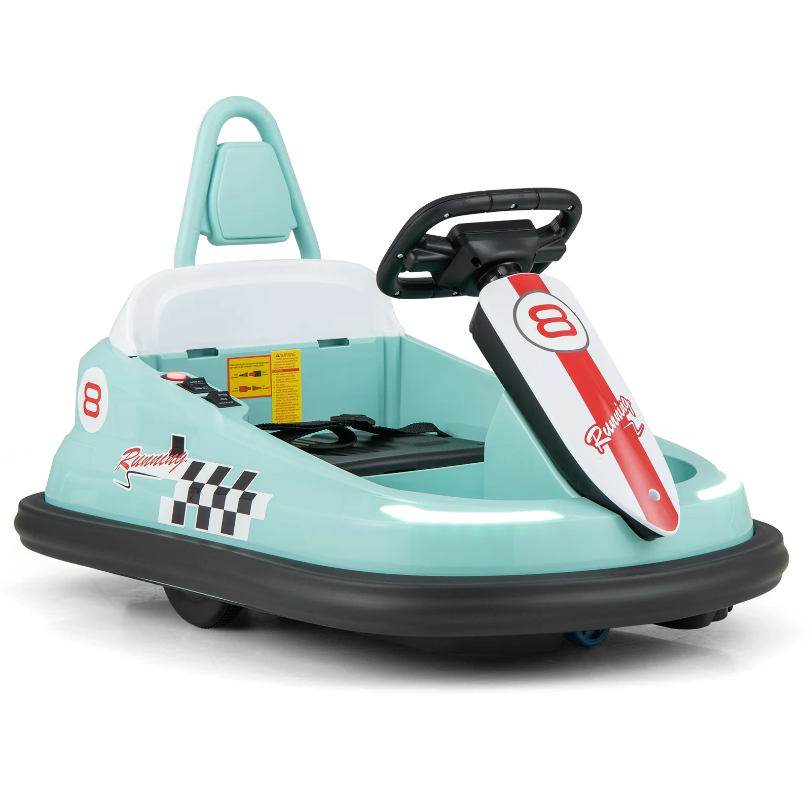 6V Kids Ride-On Bumper Car, 360° Spinning, Dual Motors, Green - Image 4