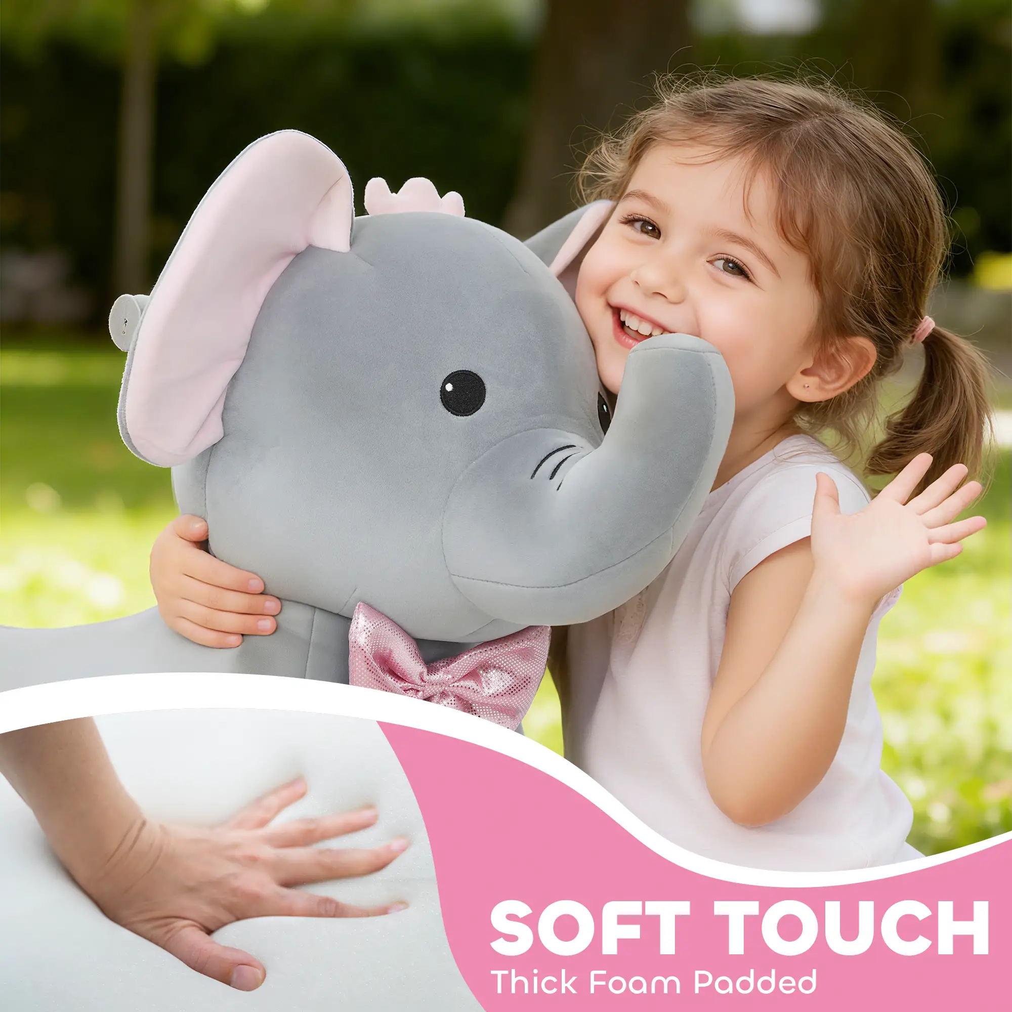 6V Kids Ride On Toy, Horse Elephant, Music, Soft Touch, Silent PU Wheels, For 1.5-5 Years - Image 7