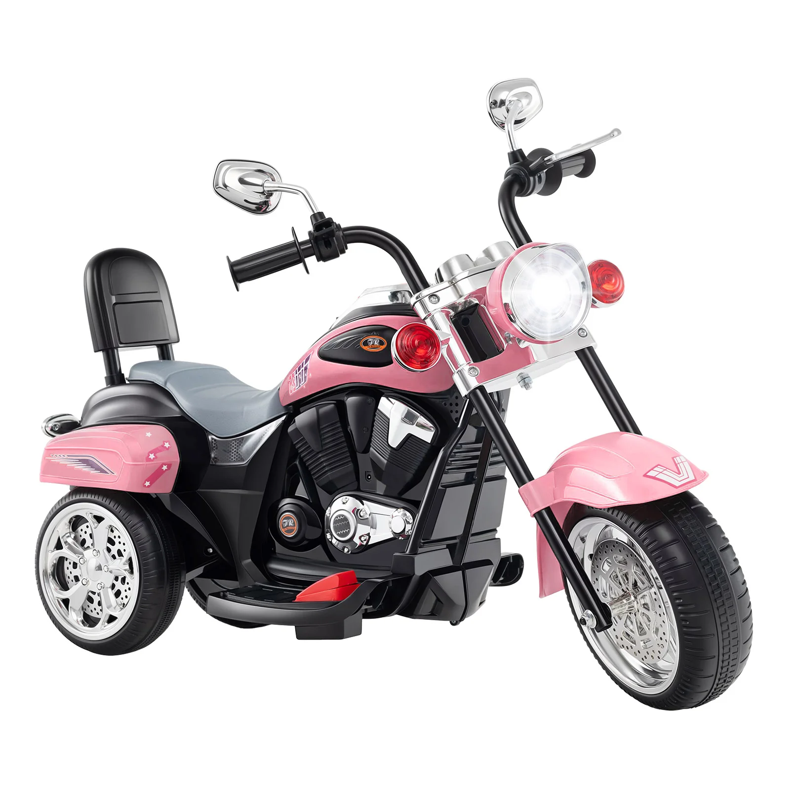 6V Powered Toddler 3-Wheel Motorbike Ride On Toy, Pink - Image 4