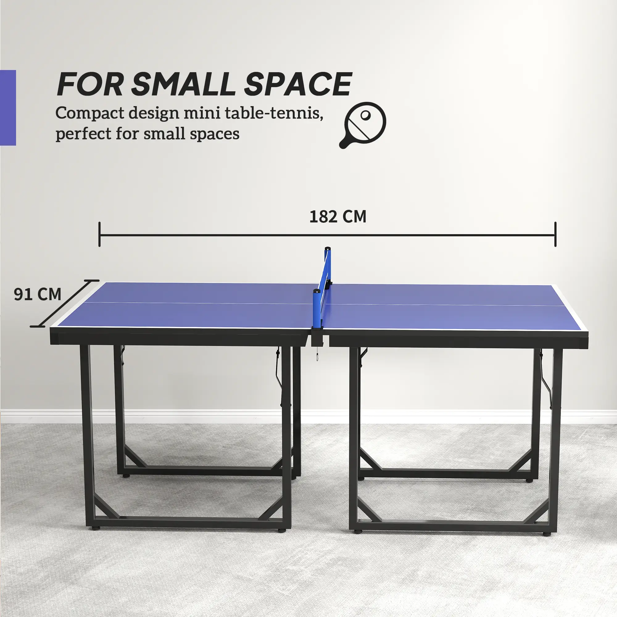 6x3ft Midsize Ping Pong Table, Folding, Blue - Image 5