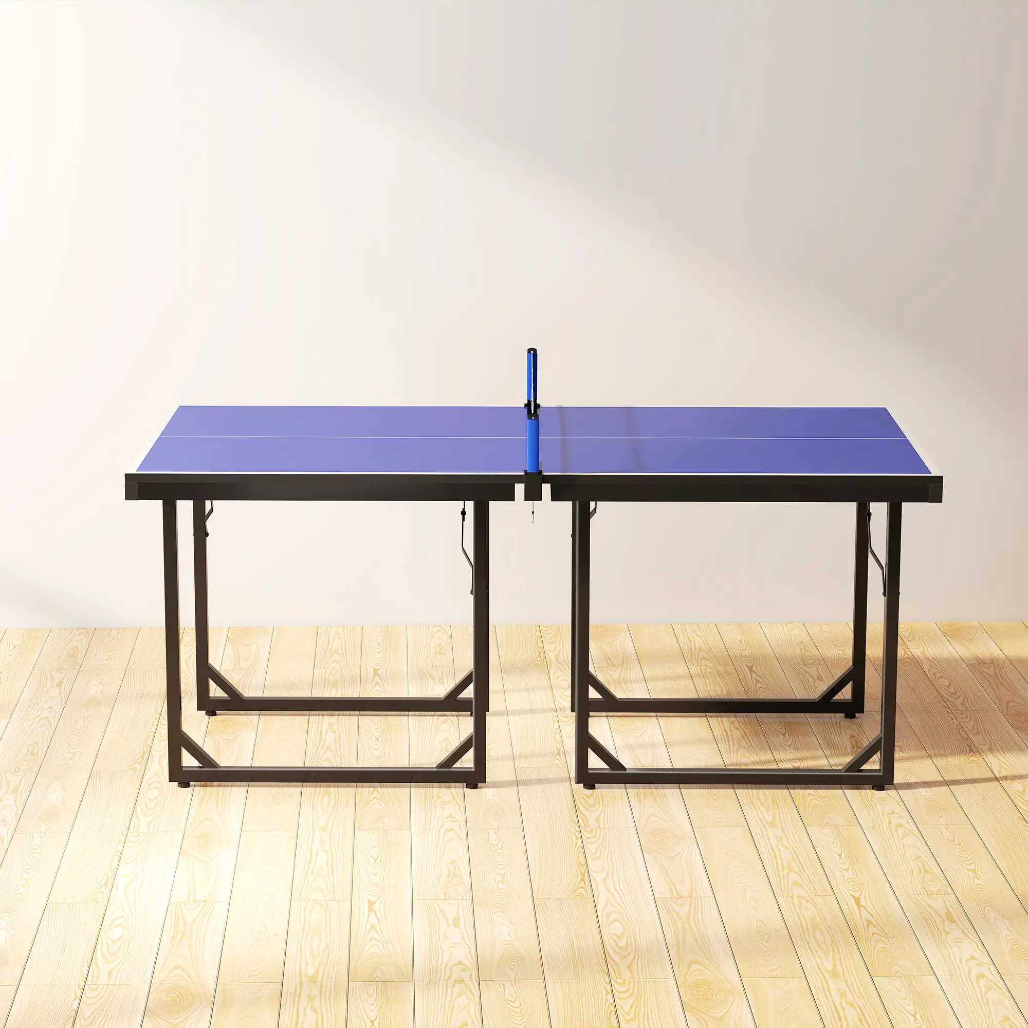 6x3ft Midsize Ping Pong Table, Folding, Blue - Image 9