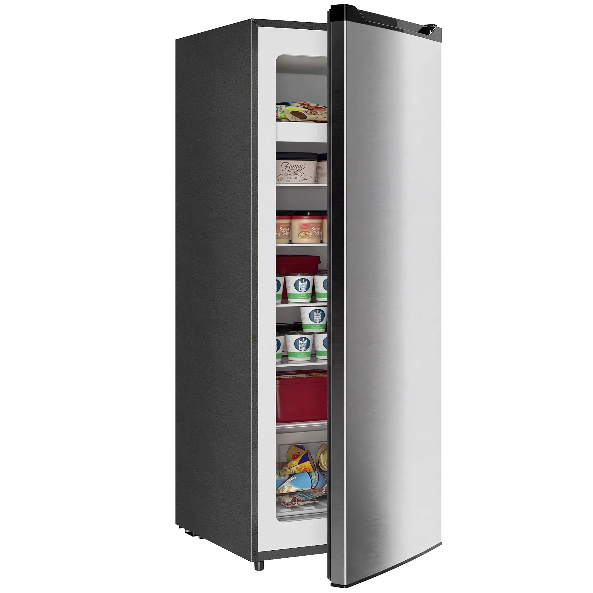 7.0 Cu.Ft Upright Freezer, 6 Adjustable Shelves, Reversible Door, Silver - Image 11
