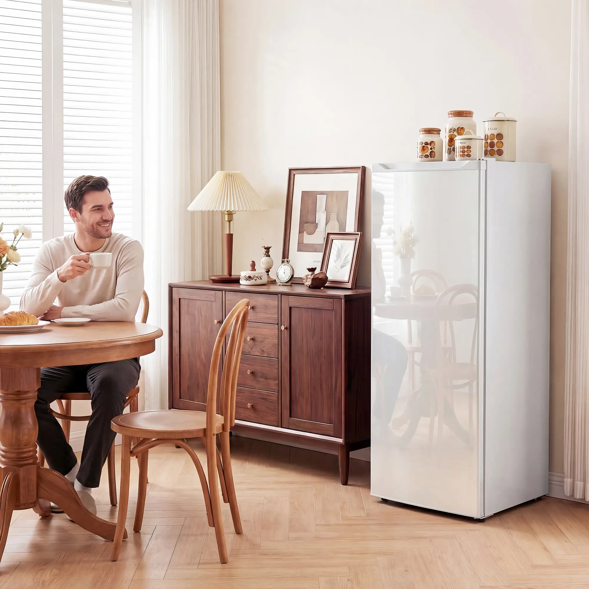 7.0 Cu.Ft Upright Freezer with 6 Adjustable Shelves, White - Image 2