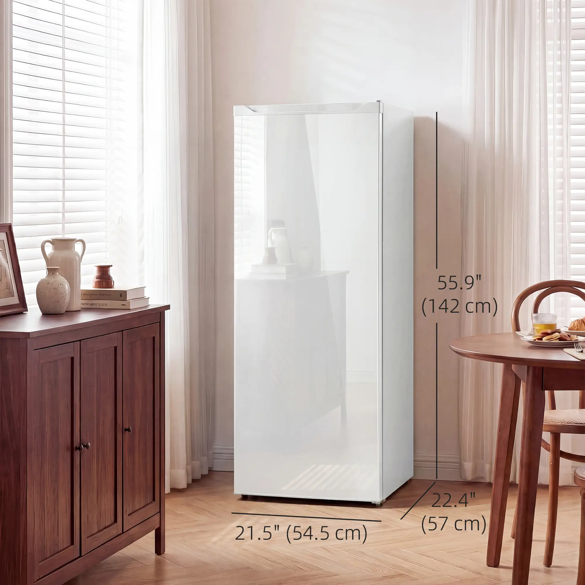 7.0 Cu.Ft Upright Freezer with 6 Adjustable Shelves, White - Image 3