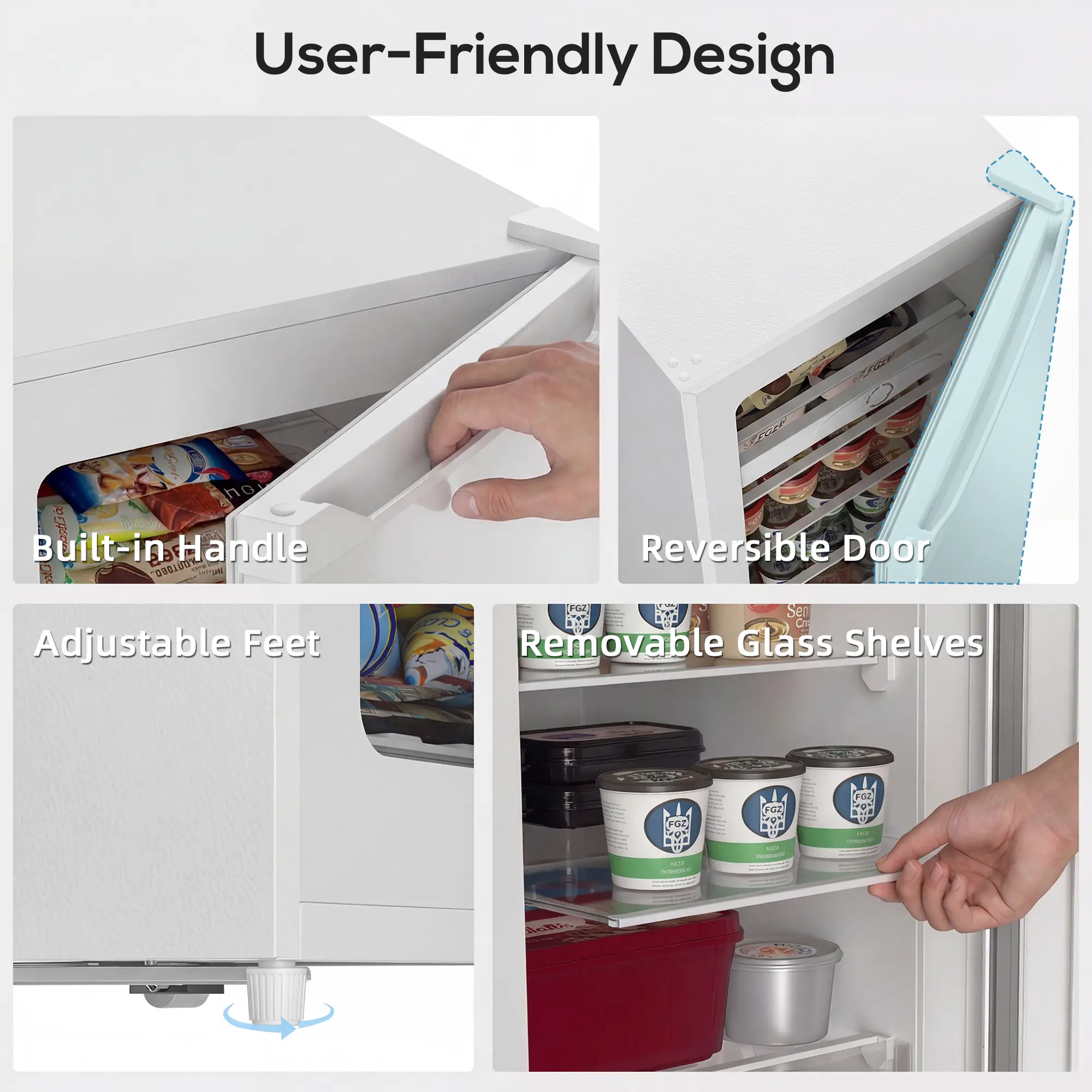 7.0 Cu.Ft Upright Freezer with 6 Adjustable Shelves, White - Image 7