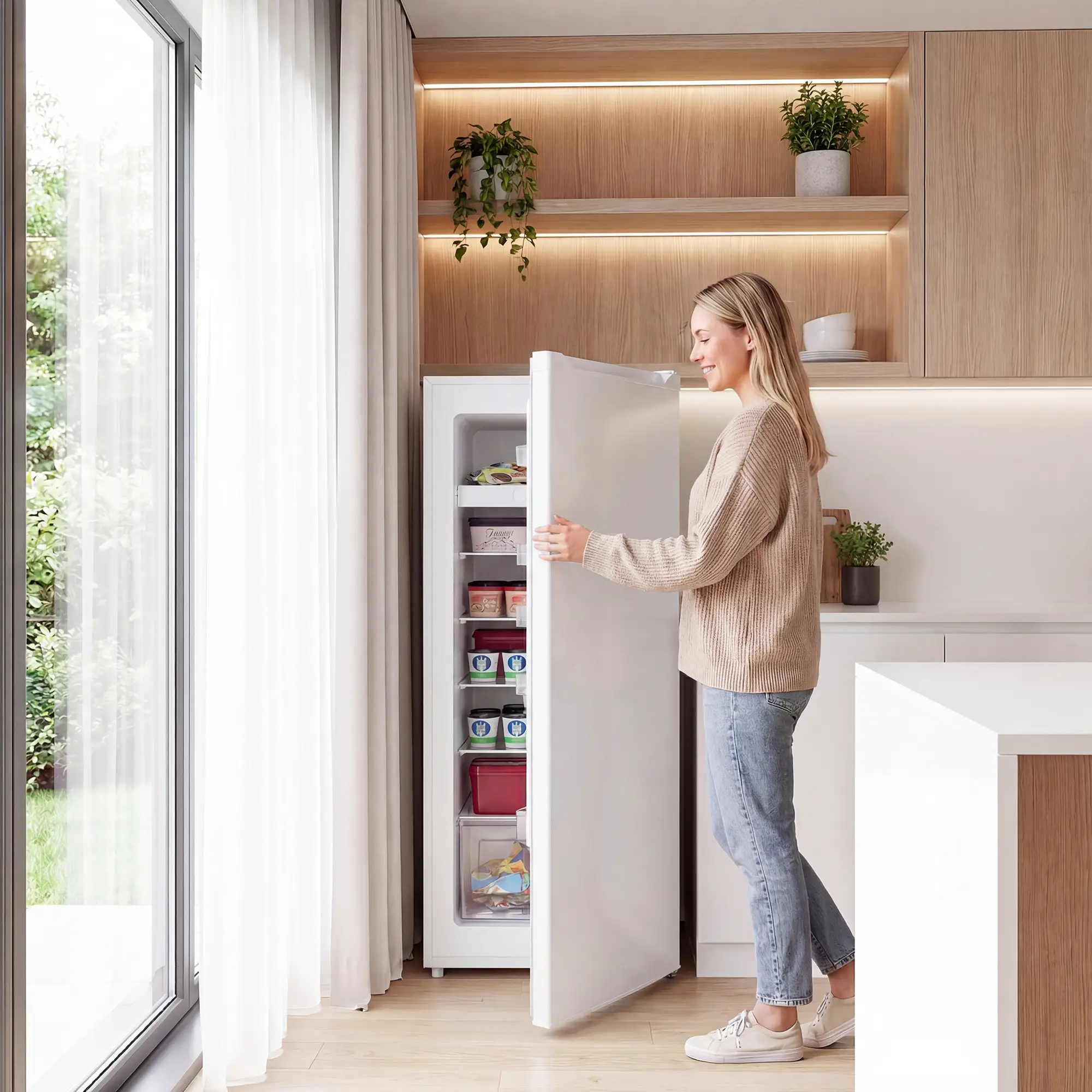 7.0 Cu.Ft Upright Freezer with 6 Adjustable Shelves, White - Image 8