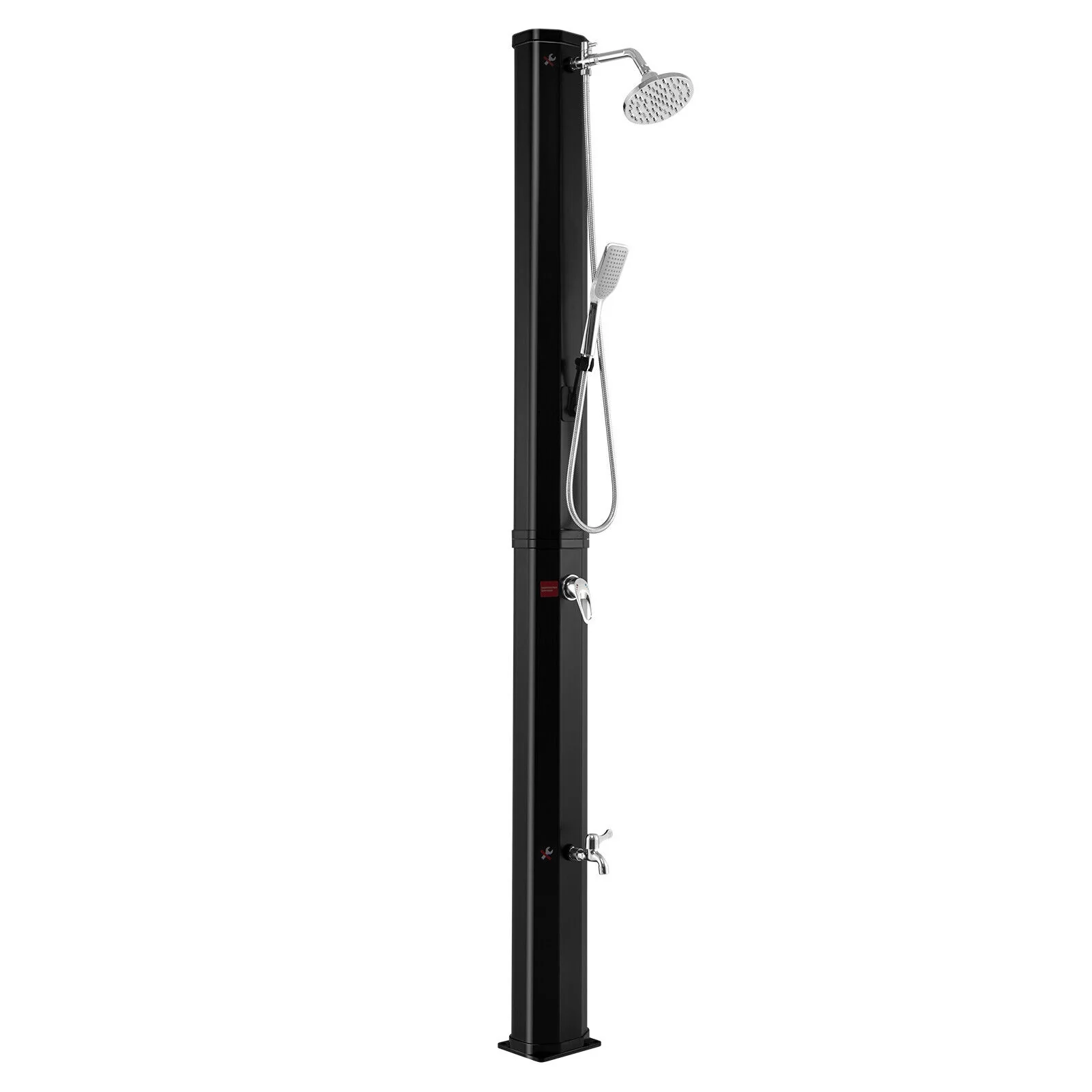 7.2 Feet 9.3 Gallon Solar Heated Shower, Hand Foot Tap, Black