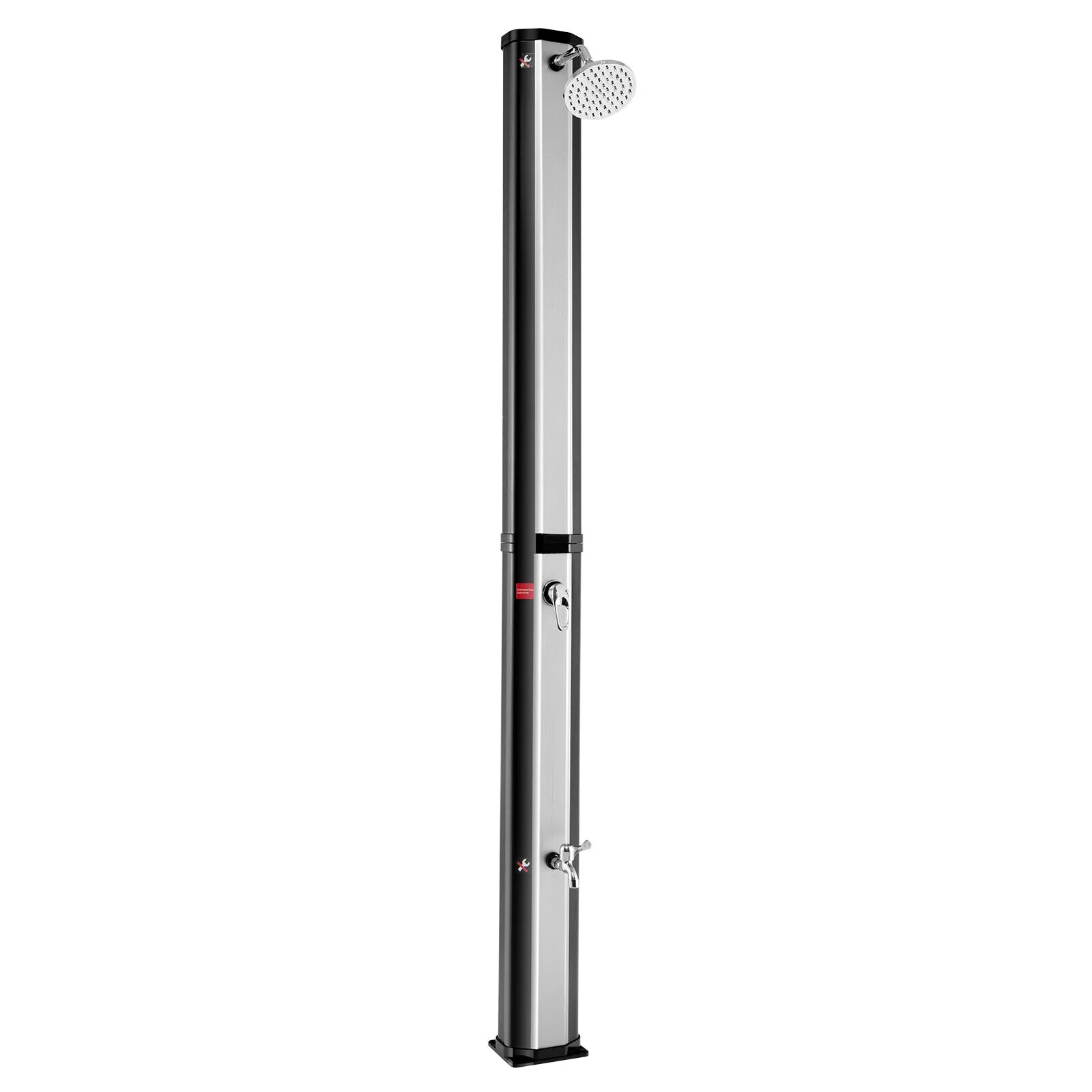 7.2 Feet 9.3 Gallon Solar Shower, Adjustable Head, Foot Tap, Black