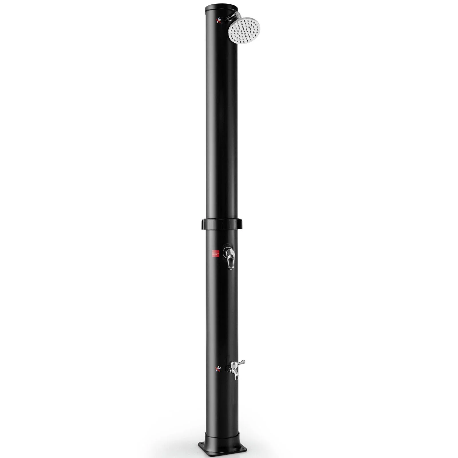 7.2 Ft Solar Outdoor Shower, Free Rotating Head, Black
