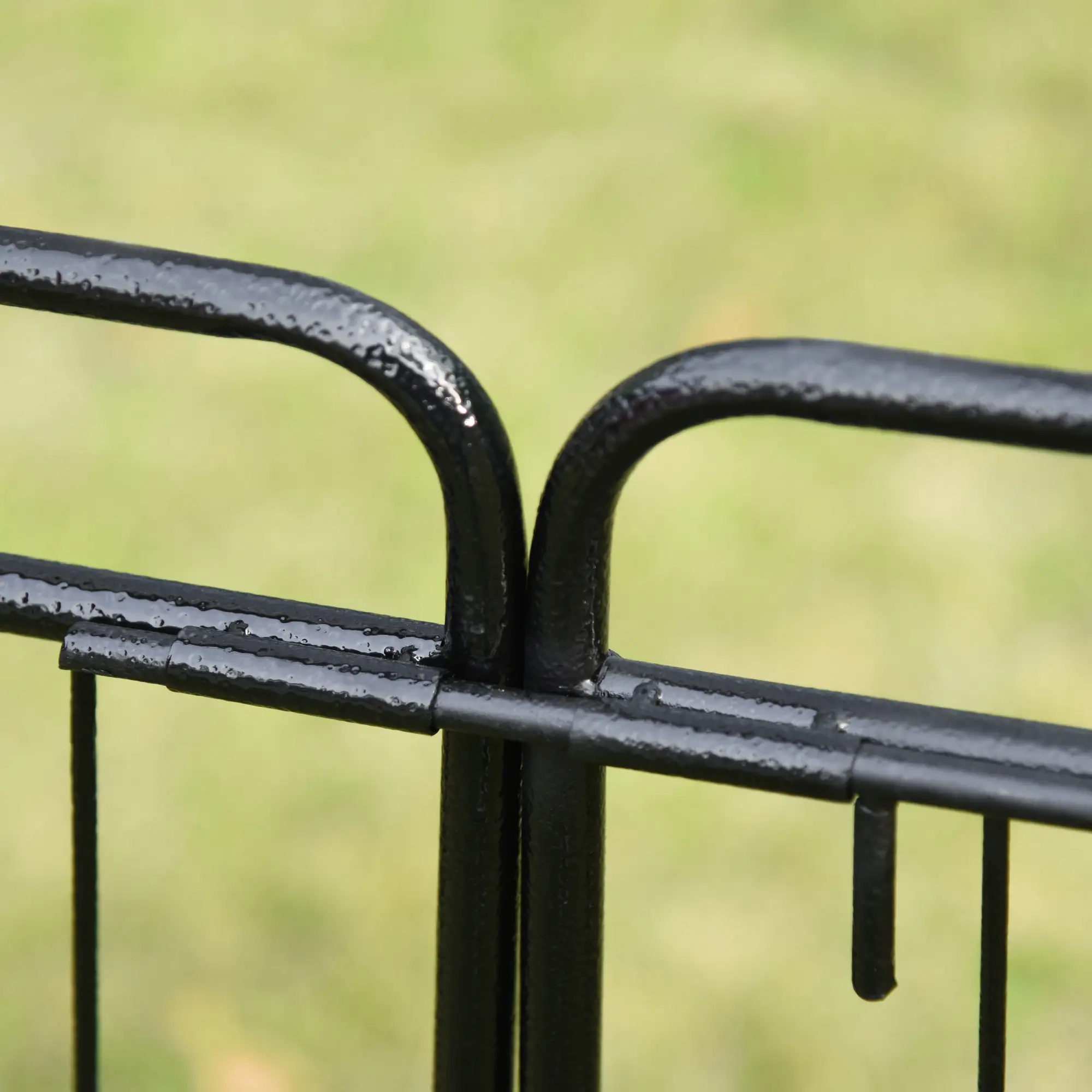 7.2FT Metal Garden Arbor, Double Doors, 2 Side Baskets, Black - Image 12