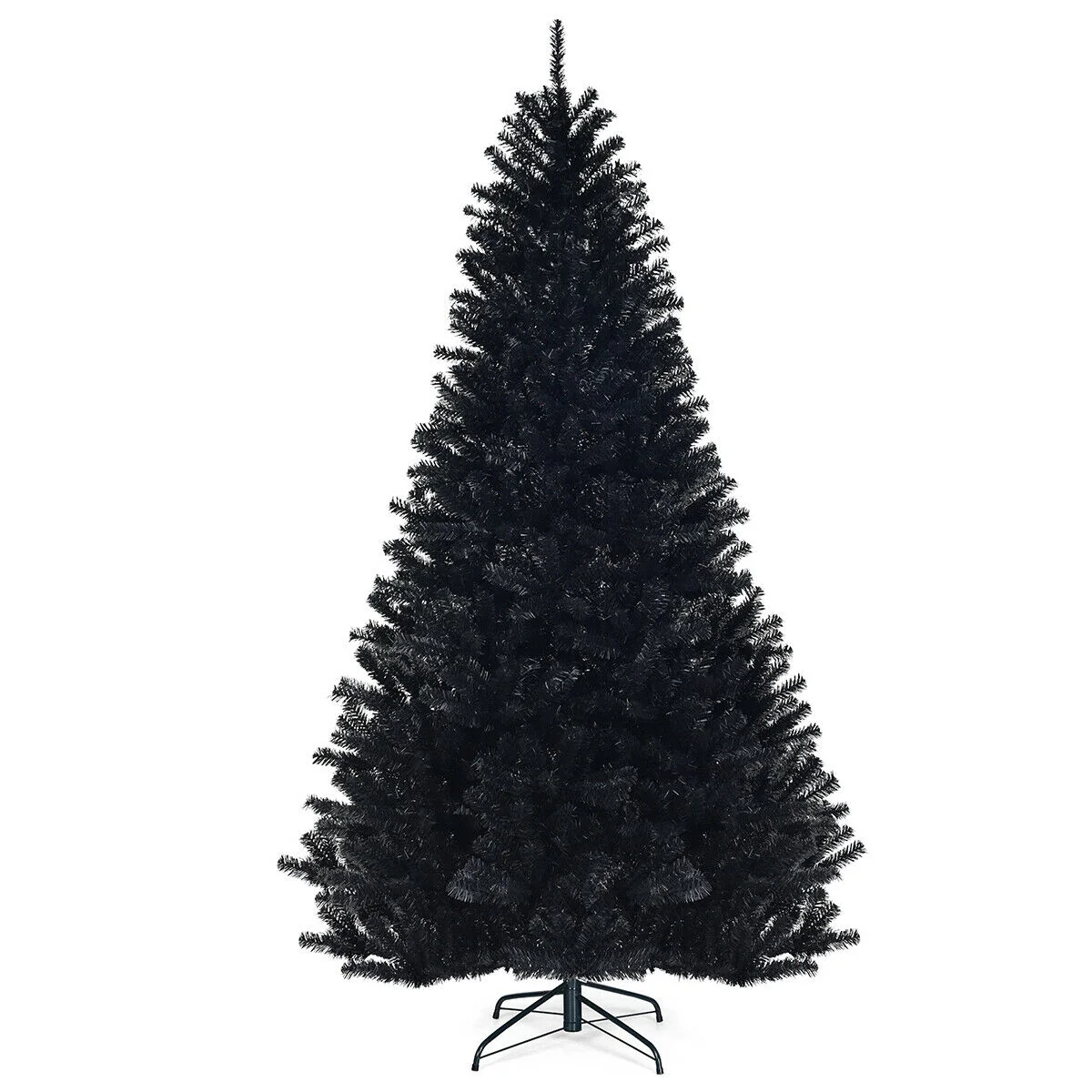 7.5 Feet Hinged Artificial Christmas Tree, Black - Image 4