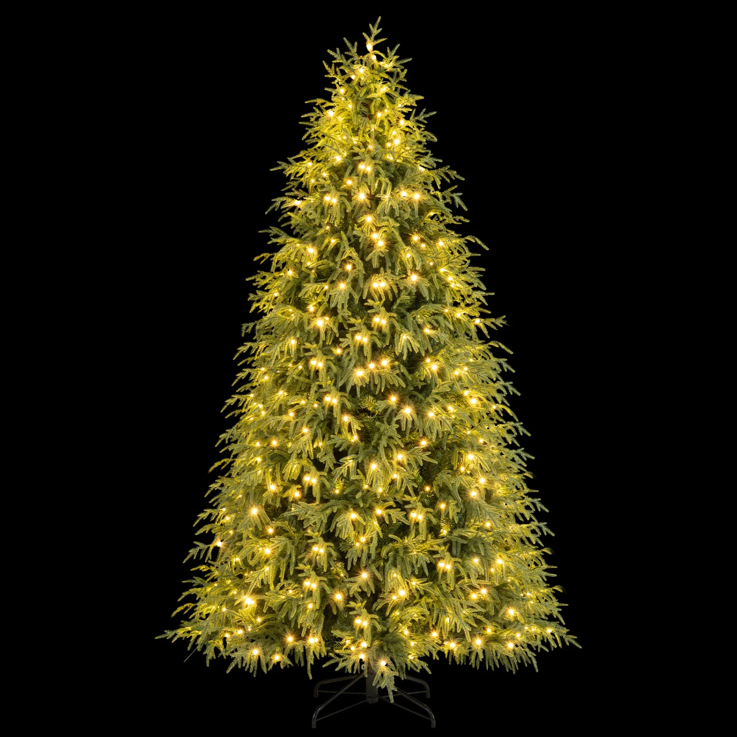 7.5 Feet Pre-Lit Artificial Christmas Tree, Hinged Faux Xmas Tree - Image 4