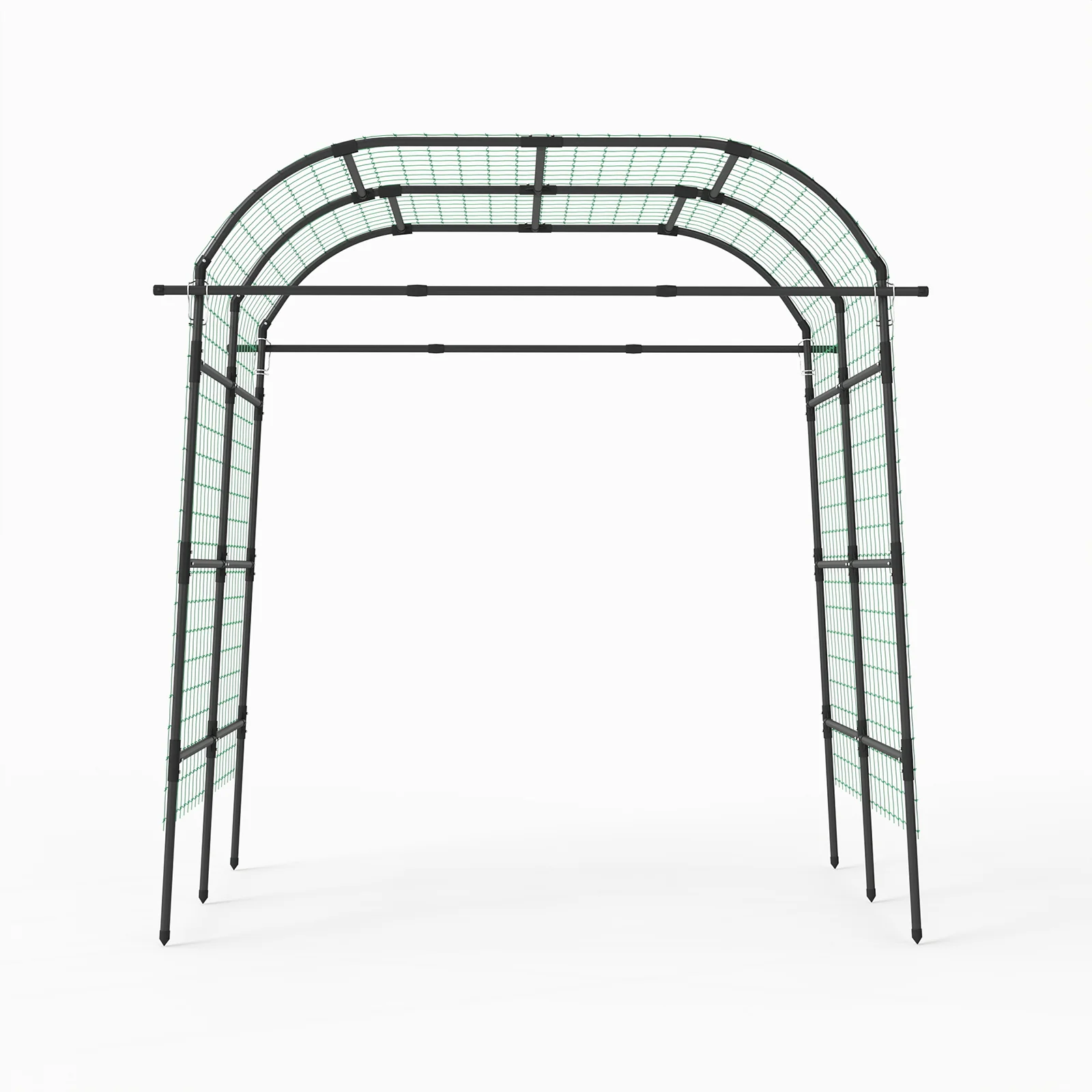 7.5 FT Metal Garden Arch Trellis For Climbing Plants, Black - Image 4