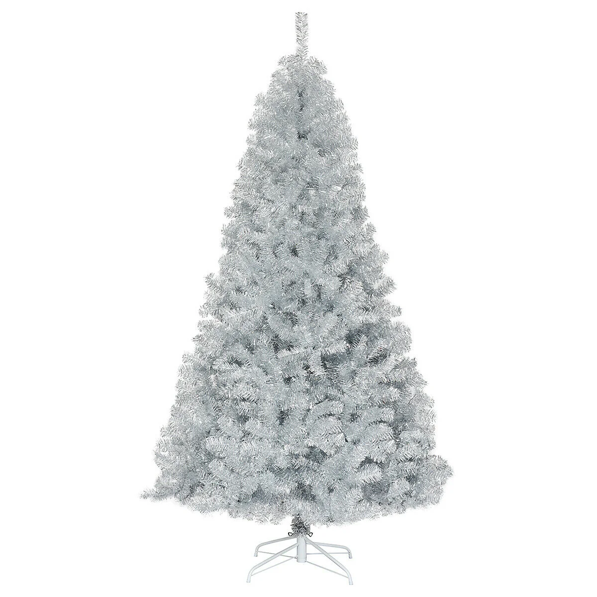 7.5 Ft Tinsel Artificial Christmas Tree, Silver
