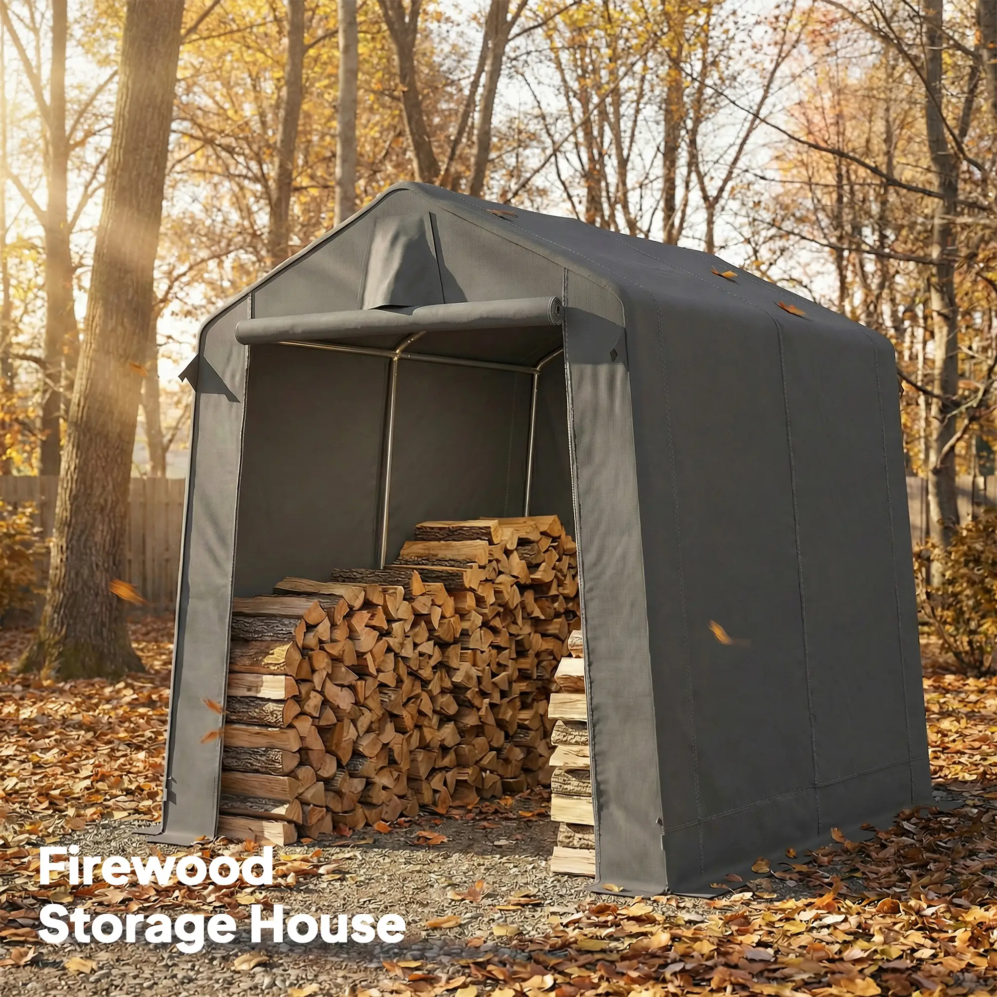 7.5' x 6.2' Portable Shed, Waterproof Bike Tent, Dark Grey - Image 10
