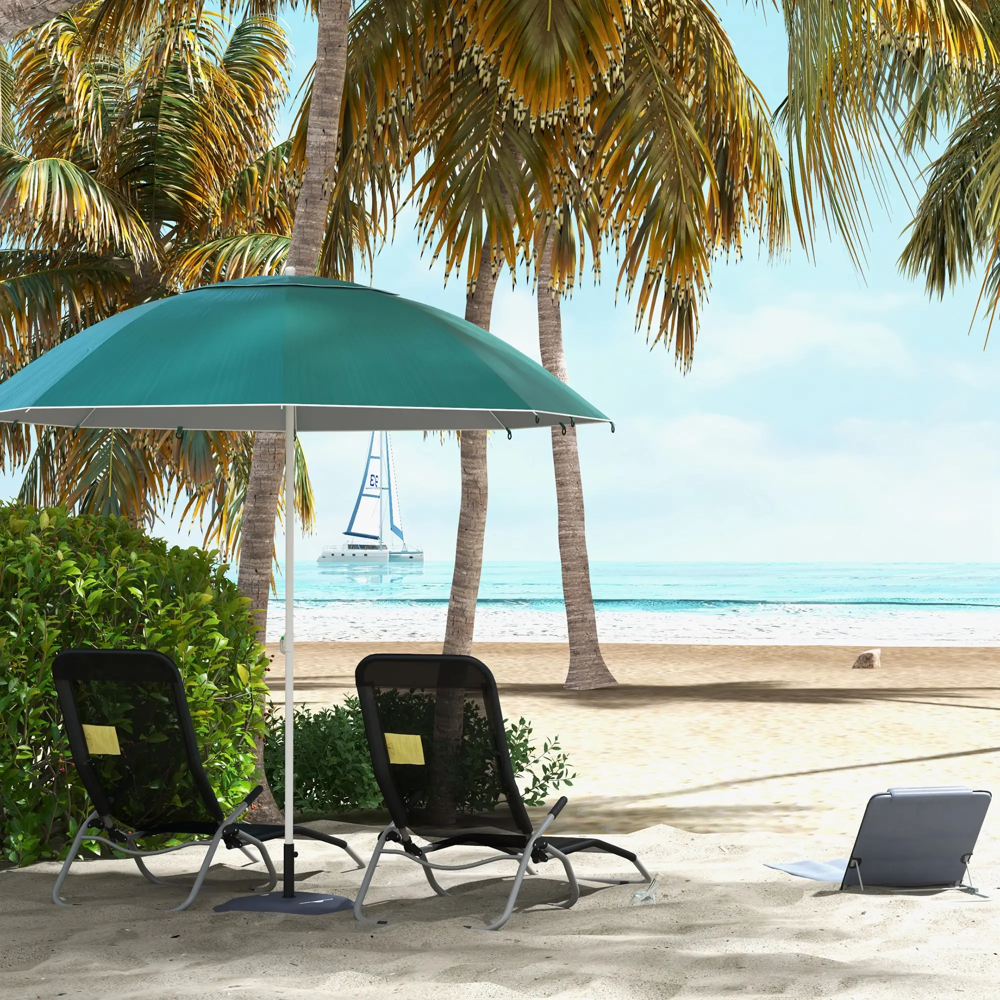 7.5FT 2-in-1 Umbrella Shelter, UPF50+ UV Protection, Dark Green - Image 10