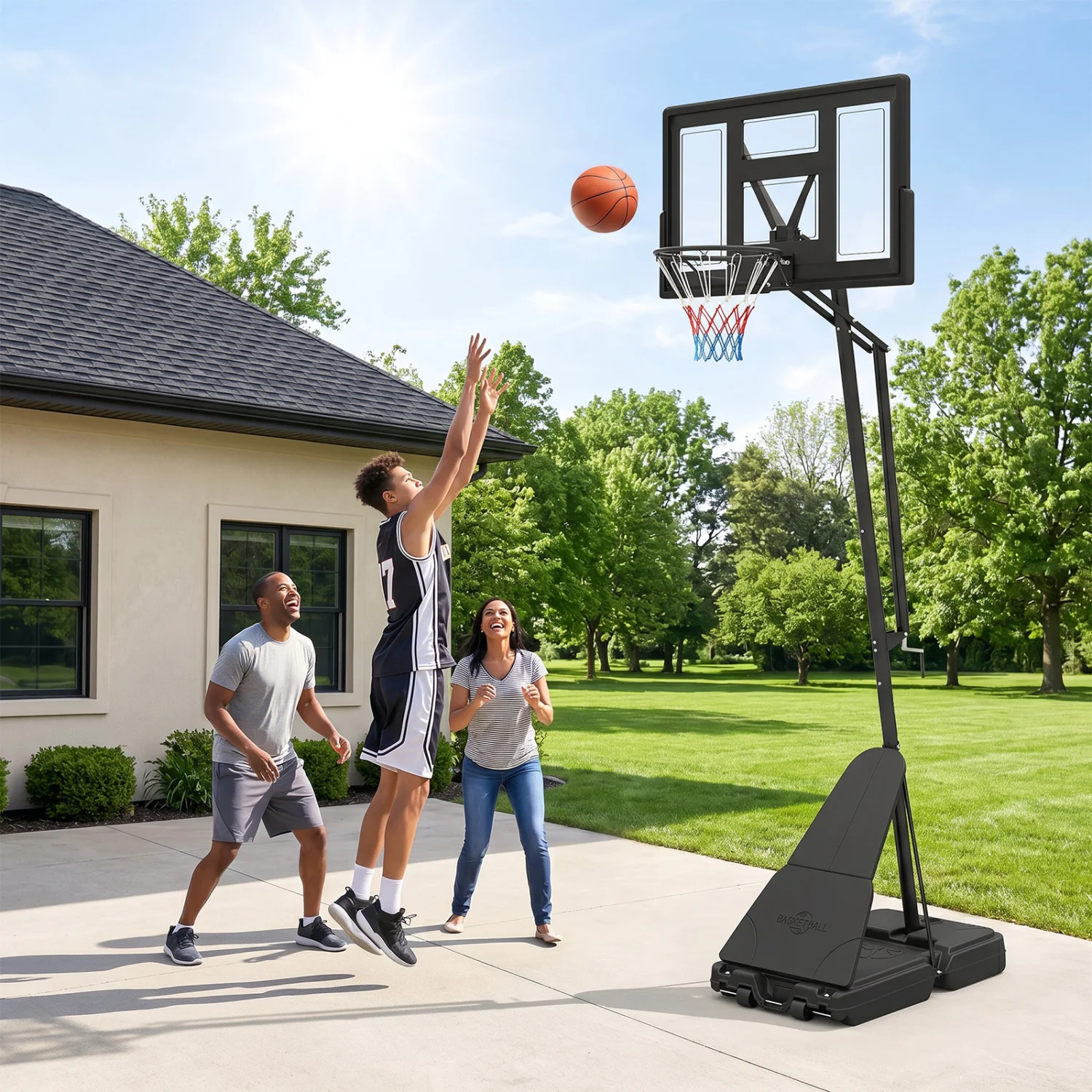 7.7-10 FT Tool-Free Height Adjustable Basketball System - Image 3