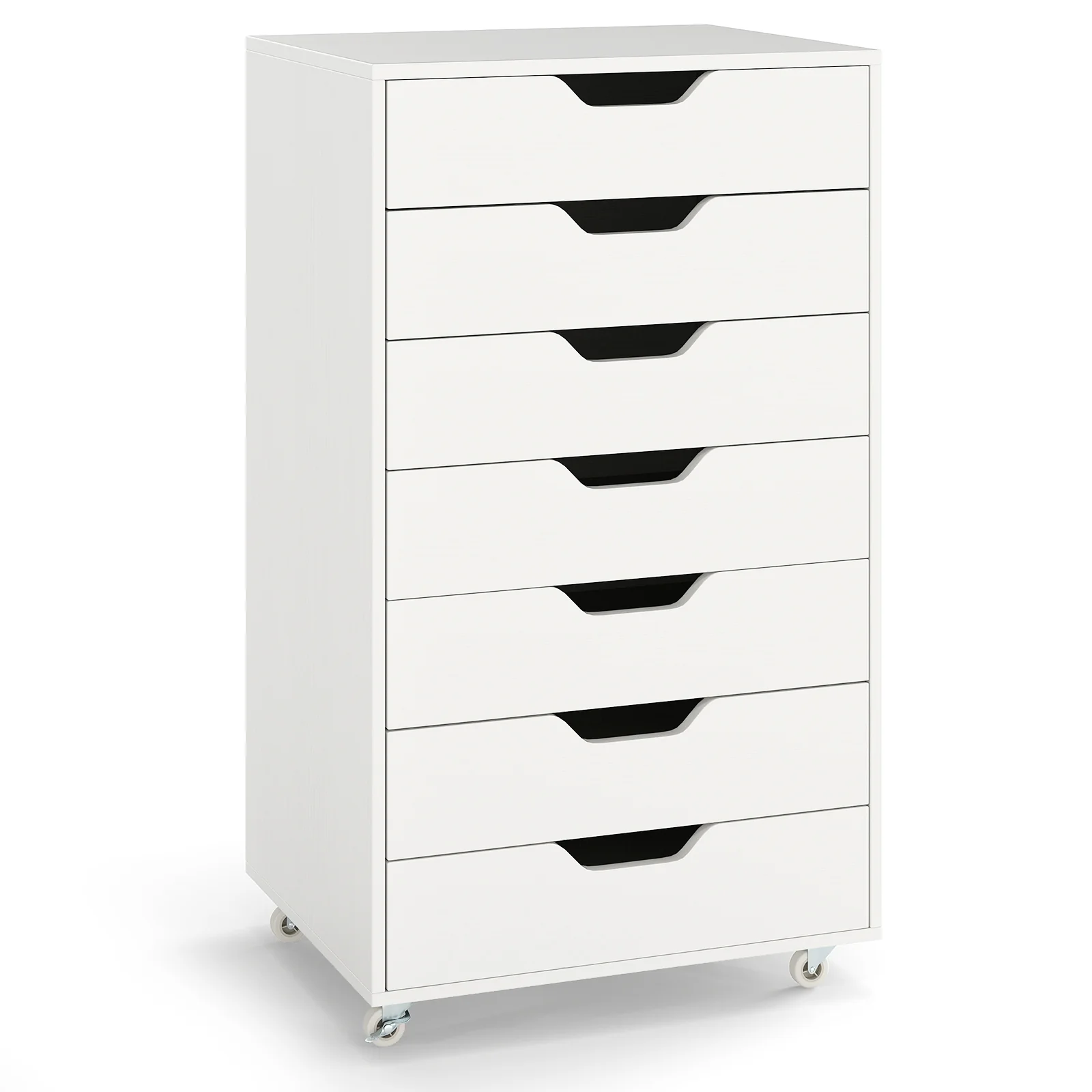 7-Drawer Storage Dresser, With Wheels, White - Image 4