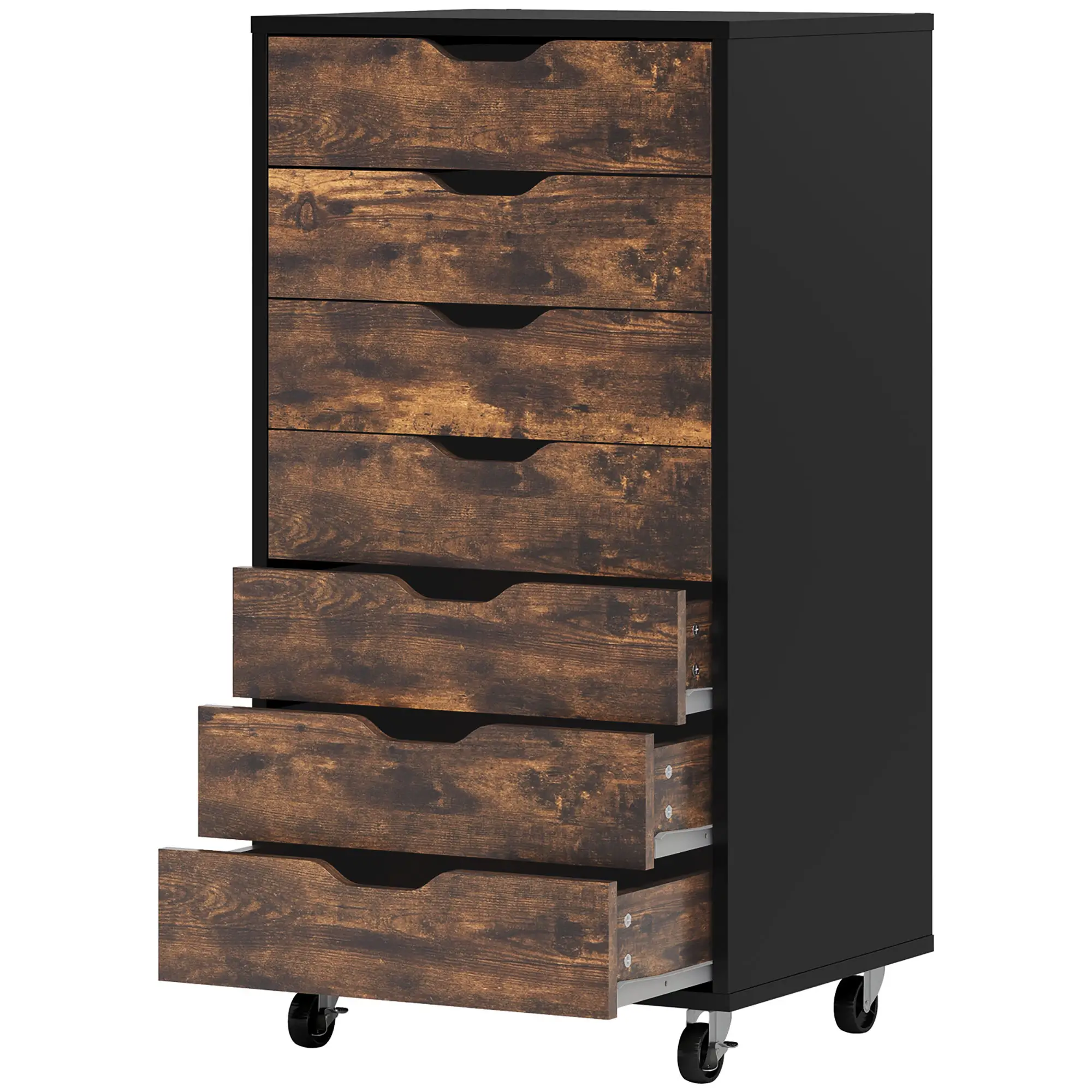 7-Drawer Vertical File Cabinet, 18.7"x15.6"x35.4", Rustic Brown - Image 11