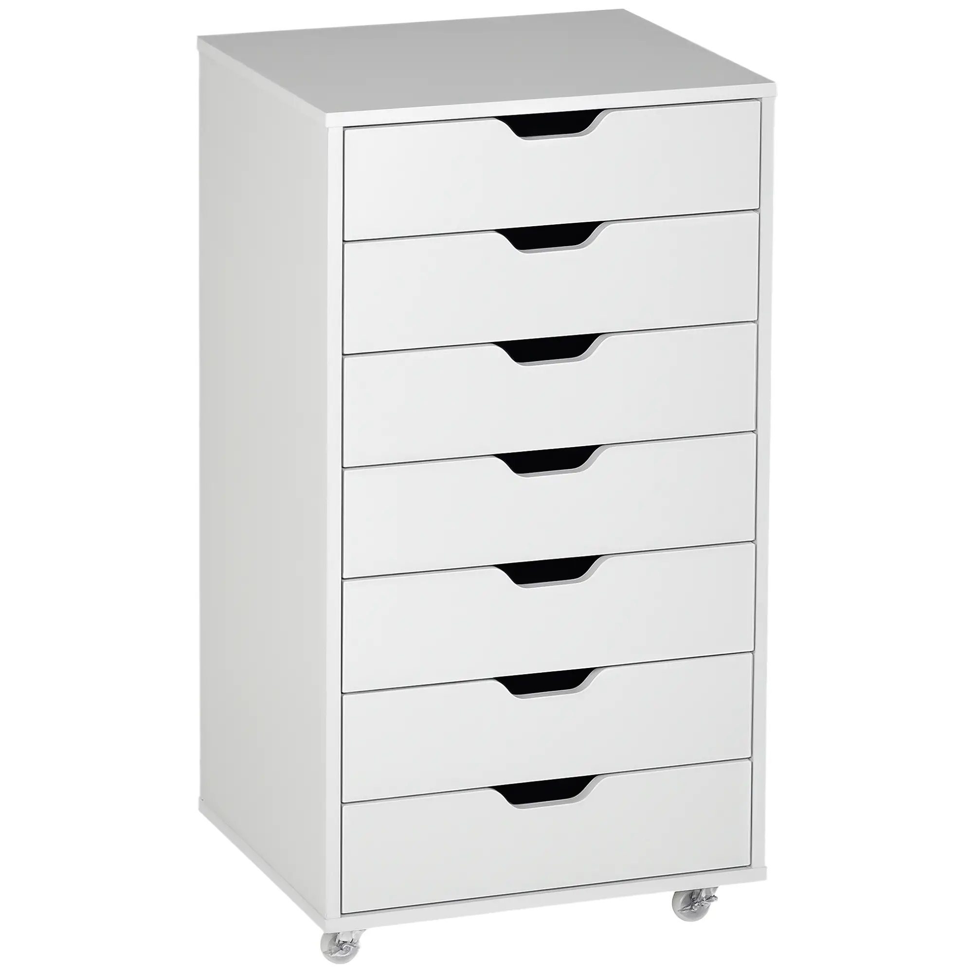 7-Drawer Vertical File Cabinet, Home Office Storage, 18.7"x15.6"x35.4", White