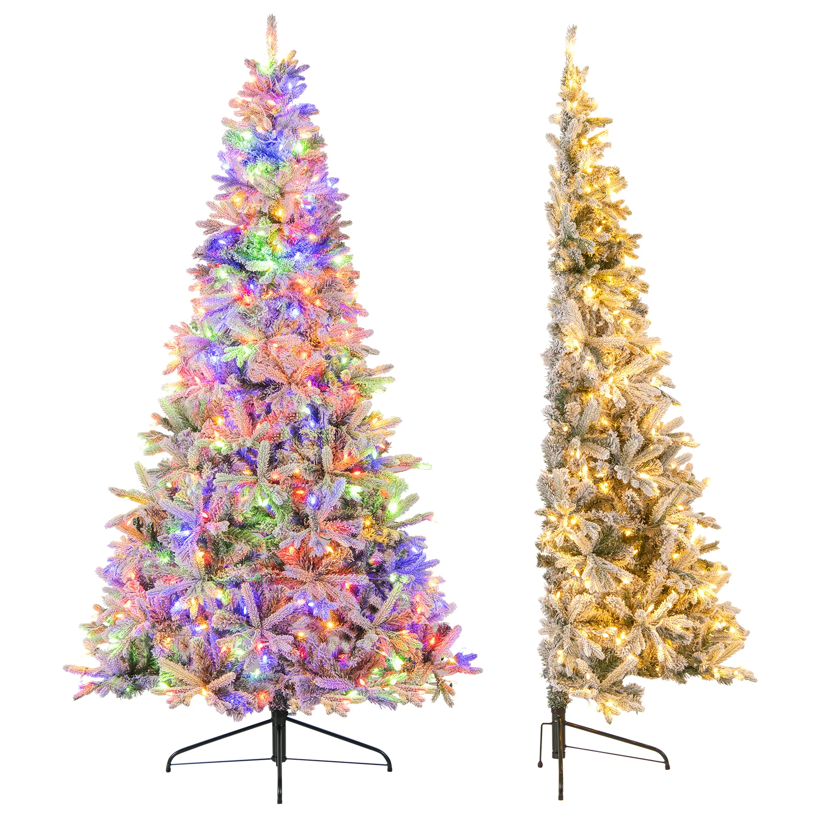 7 Feet Half Artificial Christmas Tree, 852 PE PVC Tips, 9 Modes, Green - Image 4
