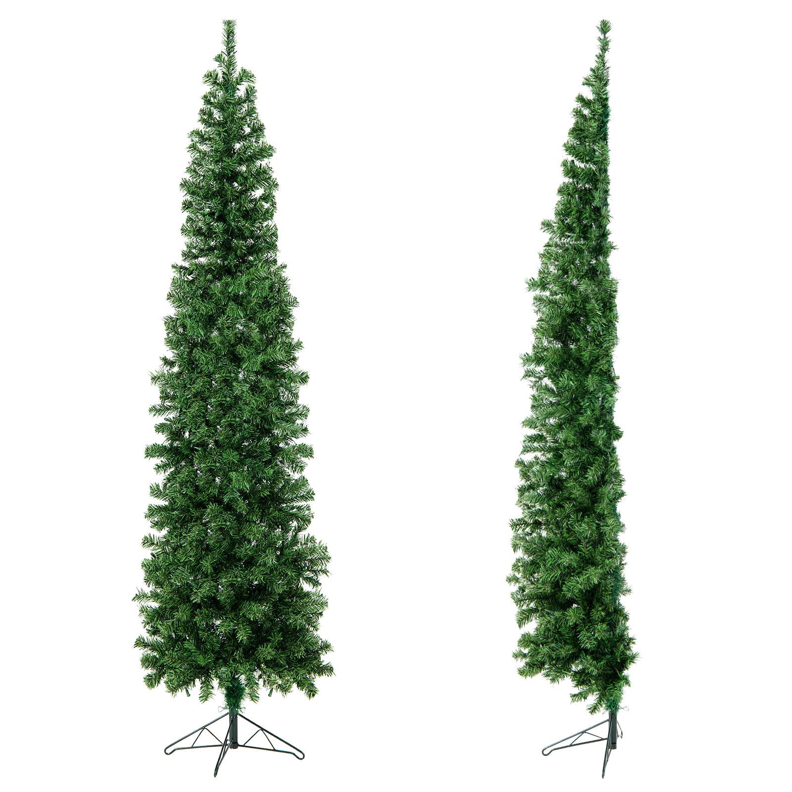 7 Feet Prelit Half-Shape Christmas Tree, 150 Lights, Green - Image 9