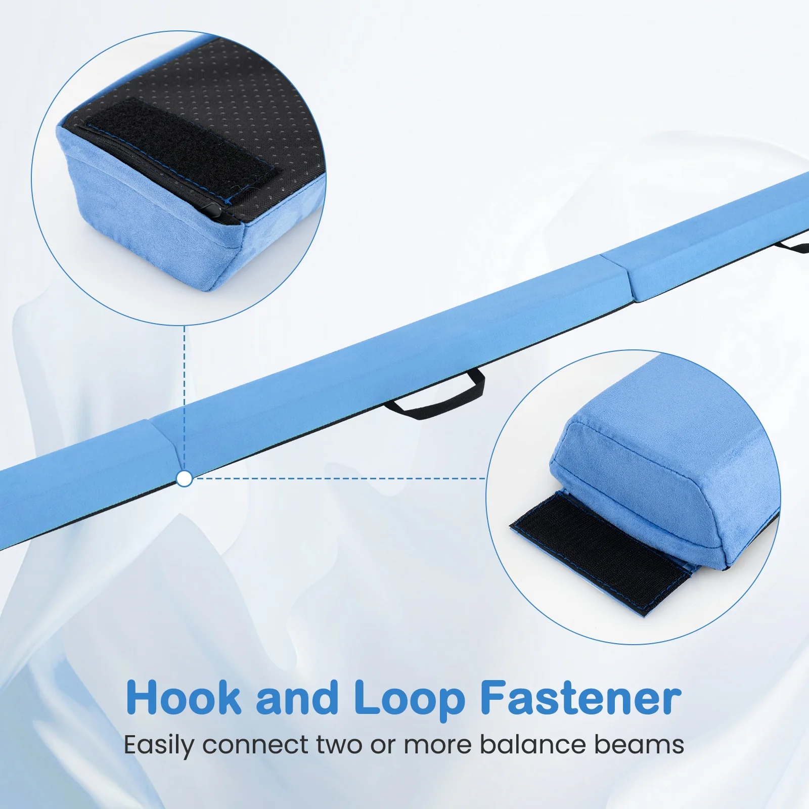 7 FT Folding Balance Beam, Removable Suede Cover, Non-Slip Bottom, Navy - Image 8