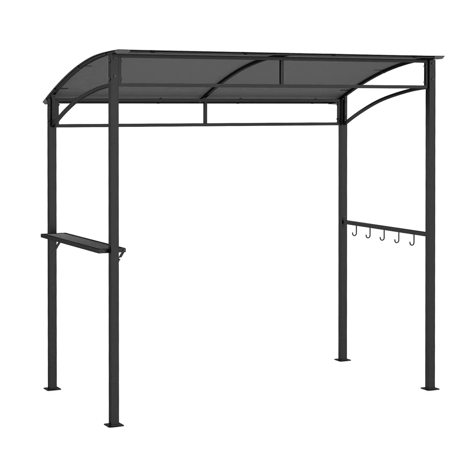 7 Ft Grill Gazebo, with Serving Shelf & Hooks, Gray - Image 4
