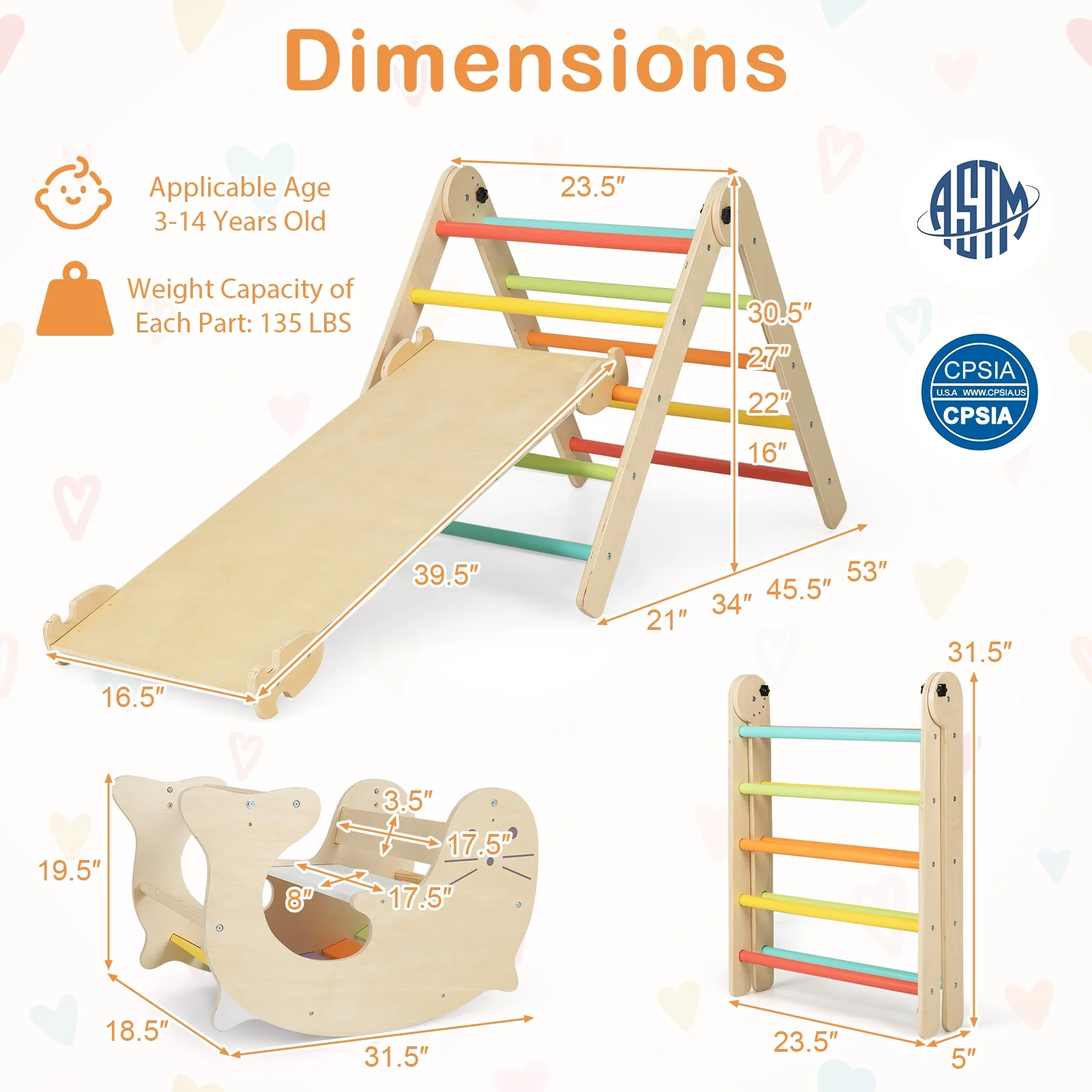 7-In-1 Indoor Climbing Toy For Toddlers, Reversible Ramp, Multicolor - Image 5