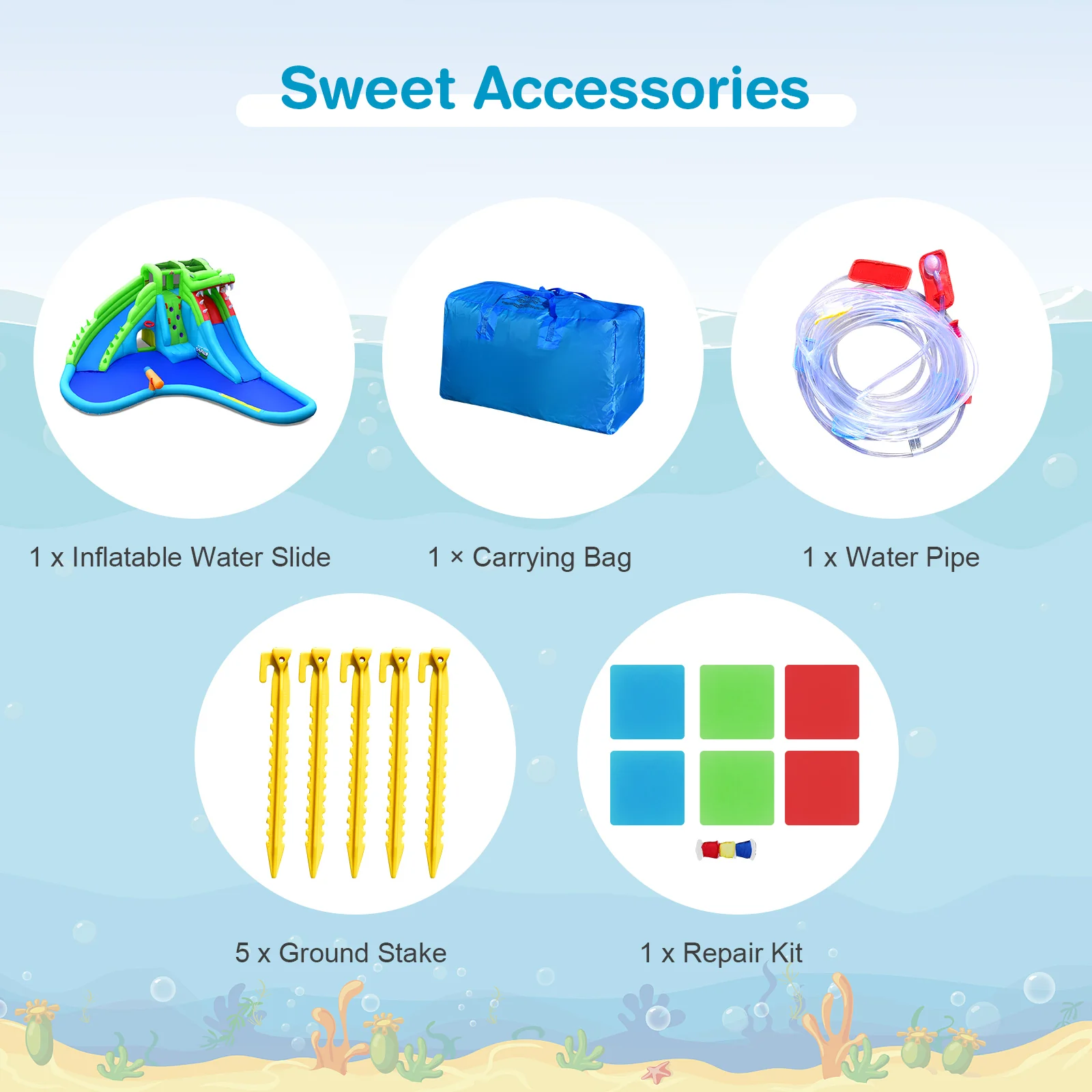 7-In-1 Inflatable Bounce House With Splashing Pool, No Blower - Image 10
