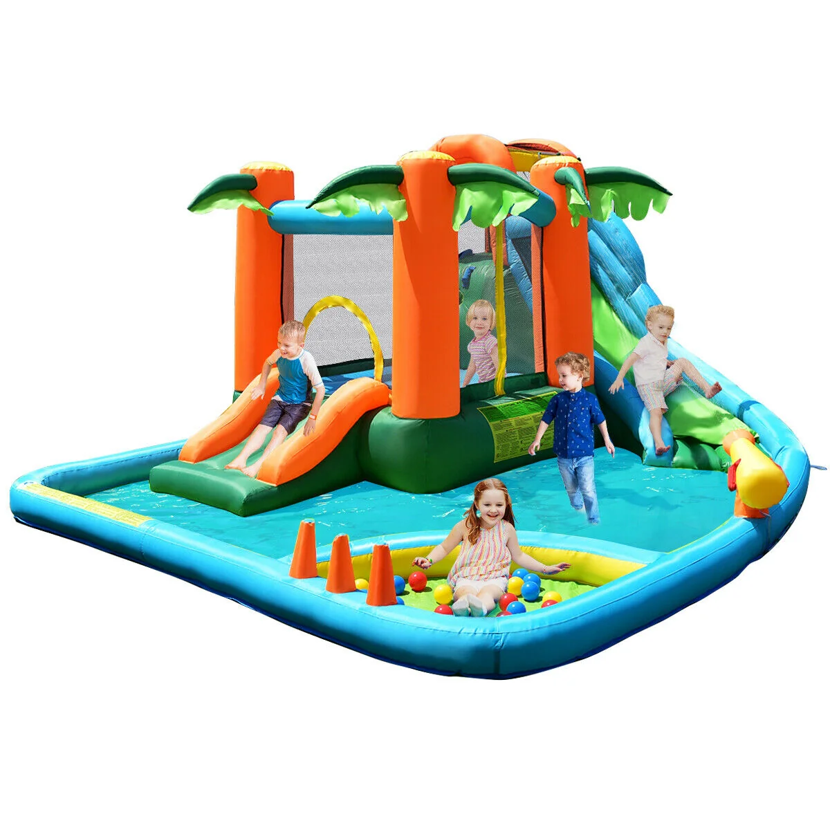 7-In-1 Inflatable Slide Bouncer With Two Slides - Image 4