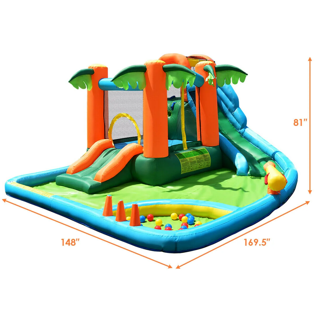 7-In-1 Inflatable Slide Bouncer With Two Slides - Image 5