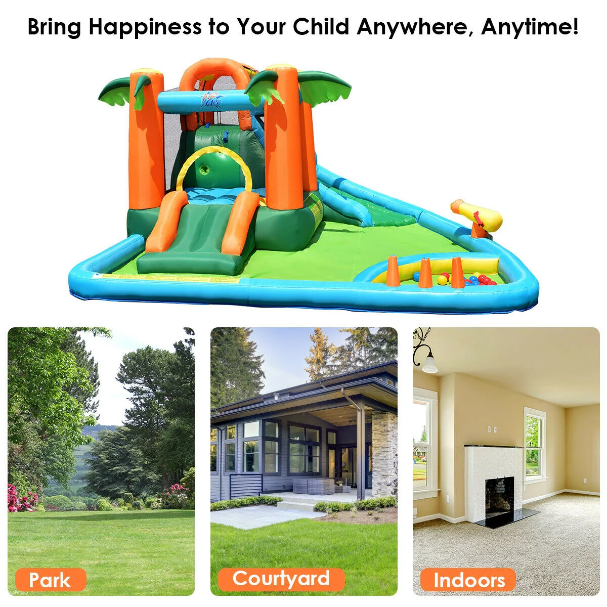 7-In-1 Inflatable Slide Bouncer With Two Slides - Image 6