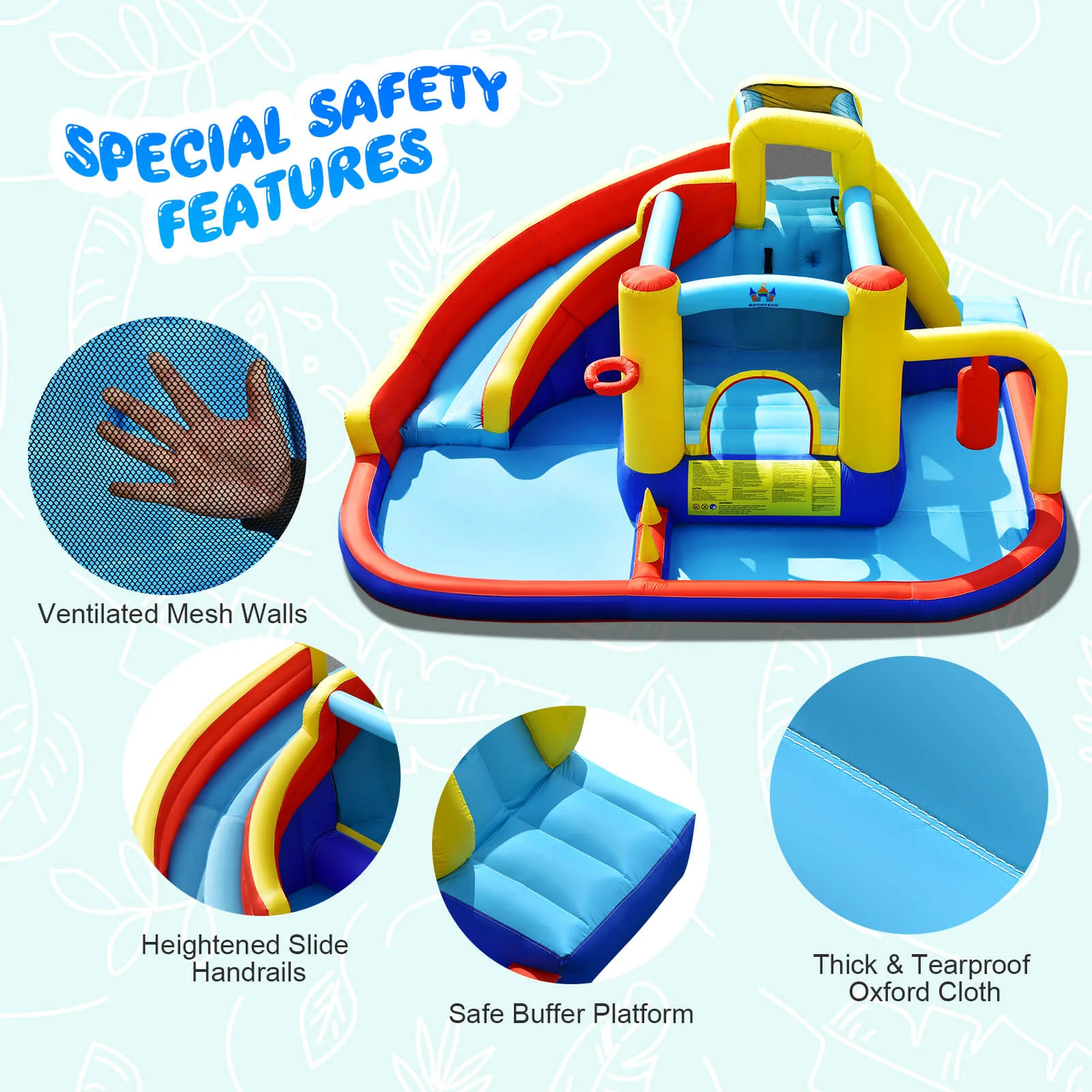 7-In-1 Inflatable Water Slide Bounce Castle, Splash Pool, Climbing Wall - Image 8