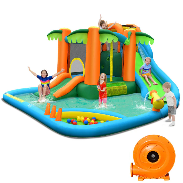 7-in-1 Inflatable Water Slide Park with 780W Blower - Image 2