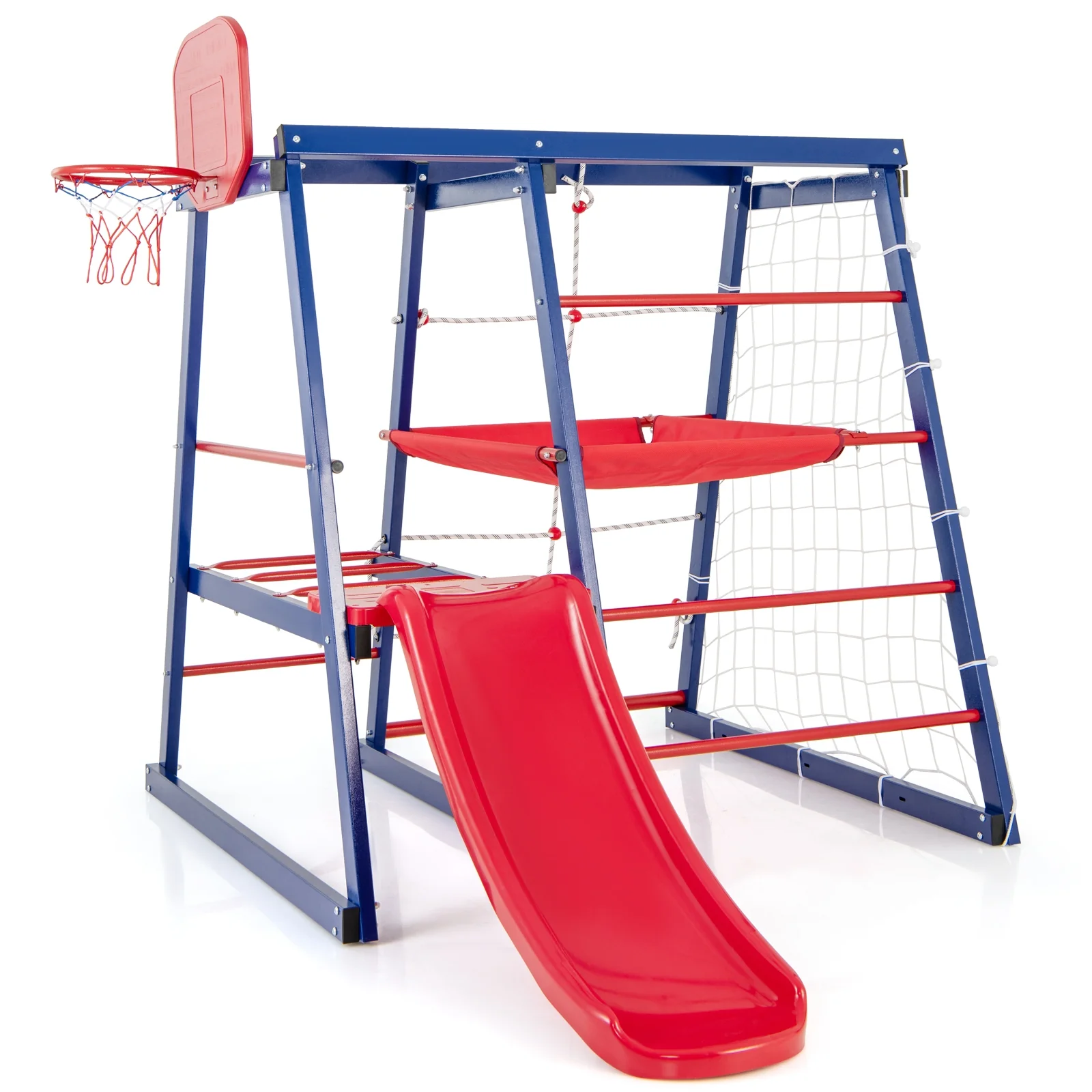 7-In-1 Metal Toddler Climbing Toys, 3-7 Years Old, Blue