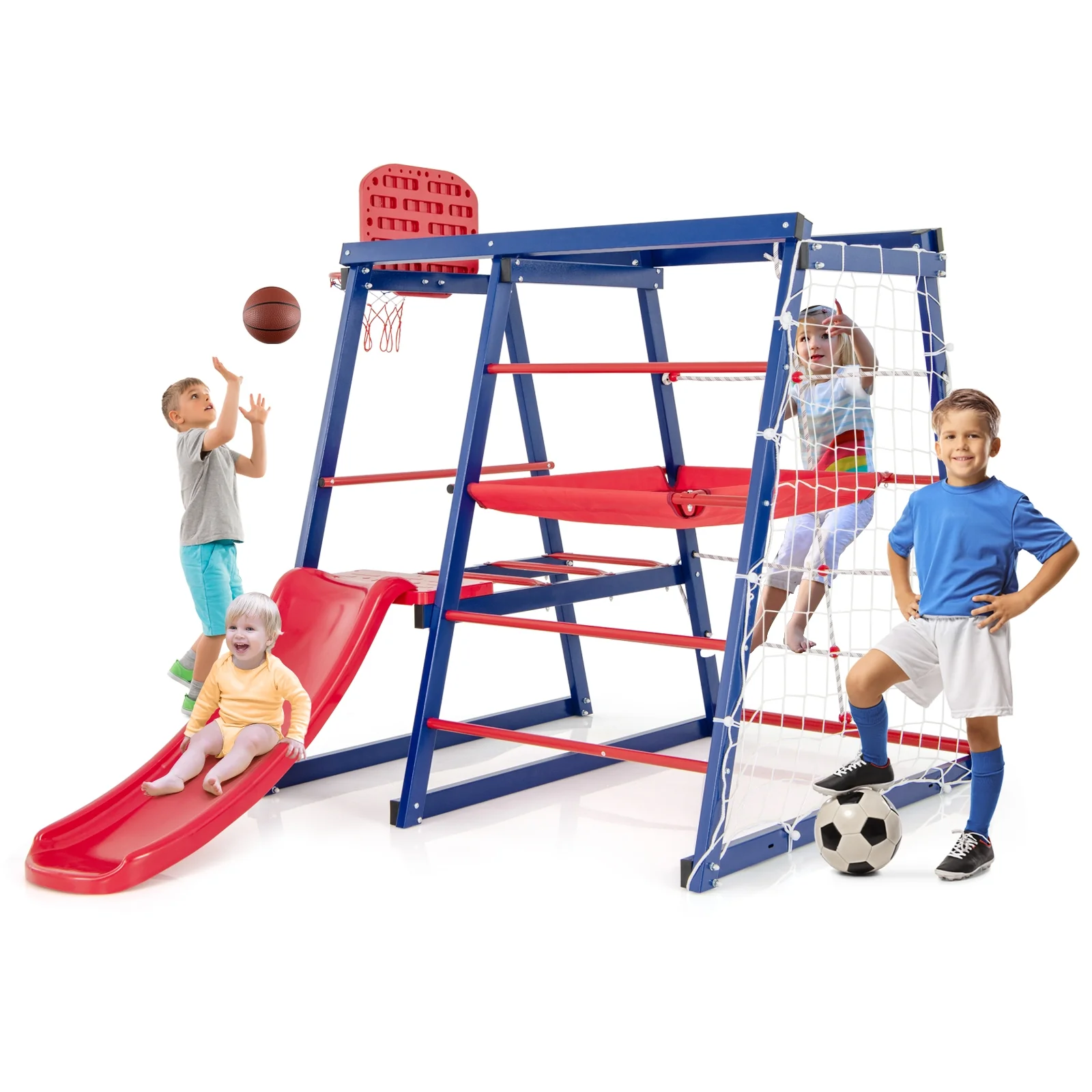 7-In-1 Metal Toddler Climbing Toys, 3-7 Years Old, Blue - Image 5