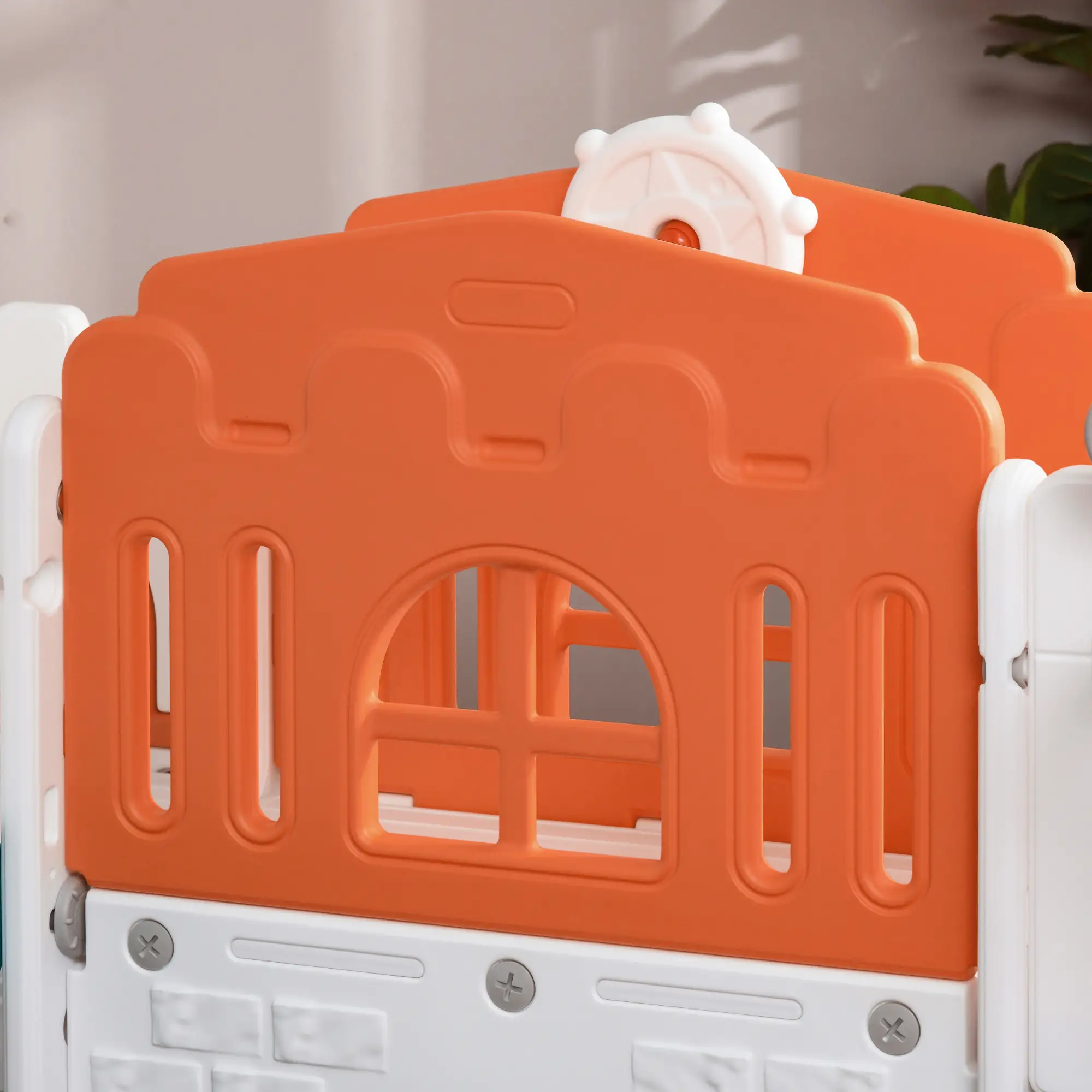 7 In 1 Toddler Slide, Basketball Hoop, Climber, Orange - Image 10