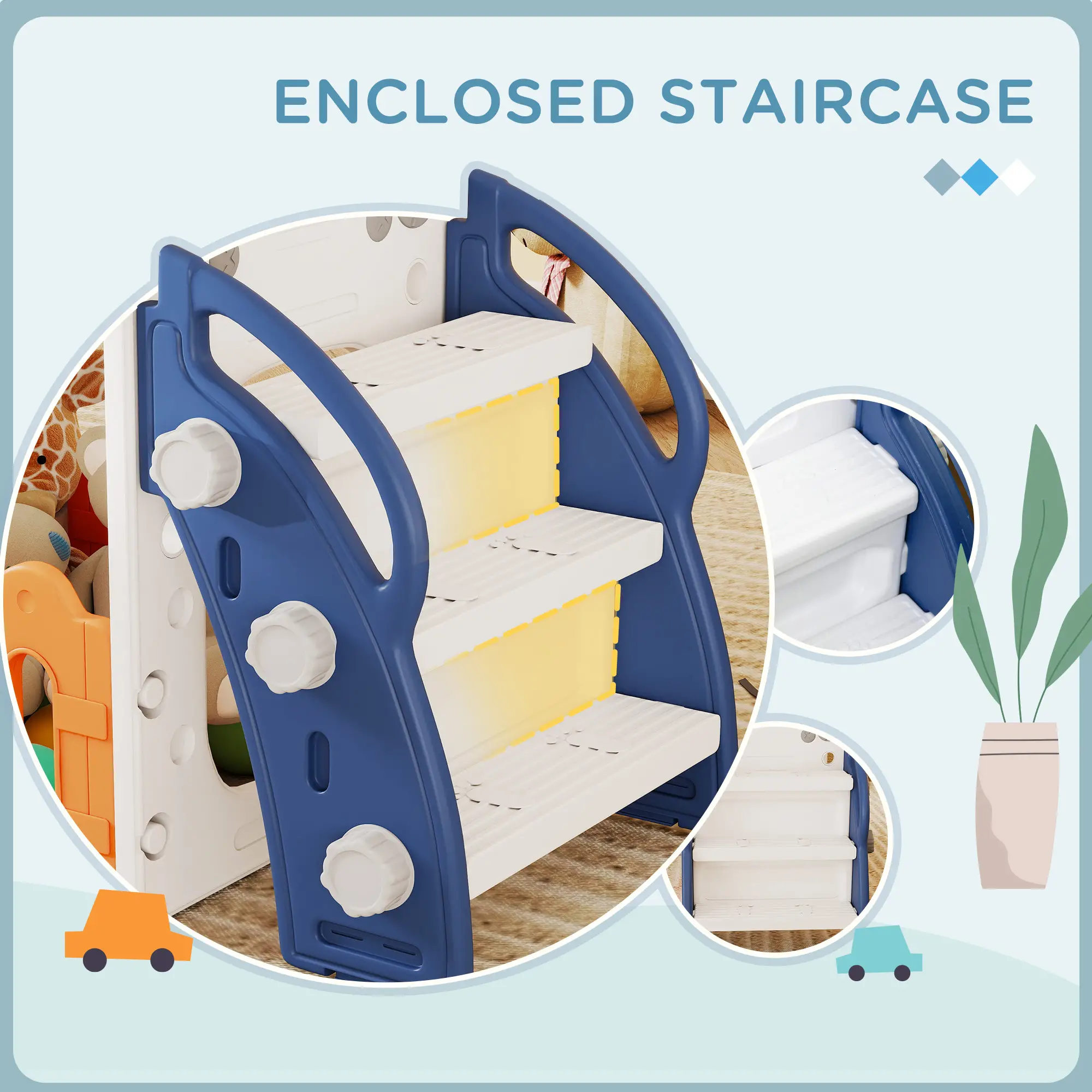 7 In 1 Toddler Slide, Basketball Hoop, Climber, Orange - Image 6