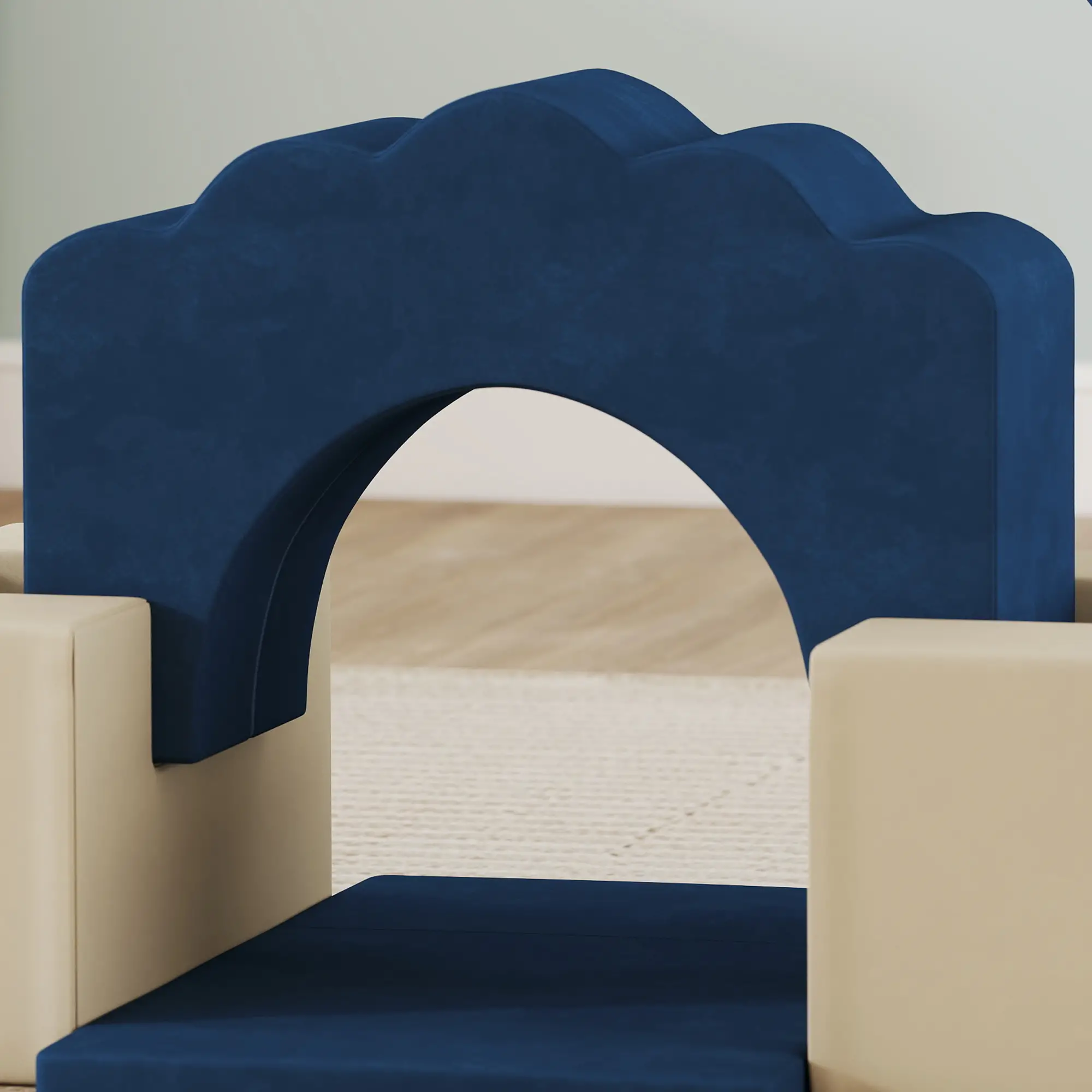 7-Piece Baby Soft Play Set, Indoor Gym for Crawling, Navy Blue - Image 9