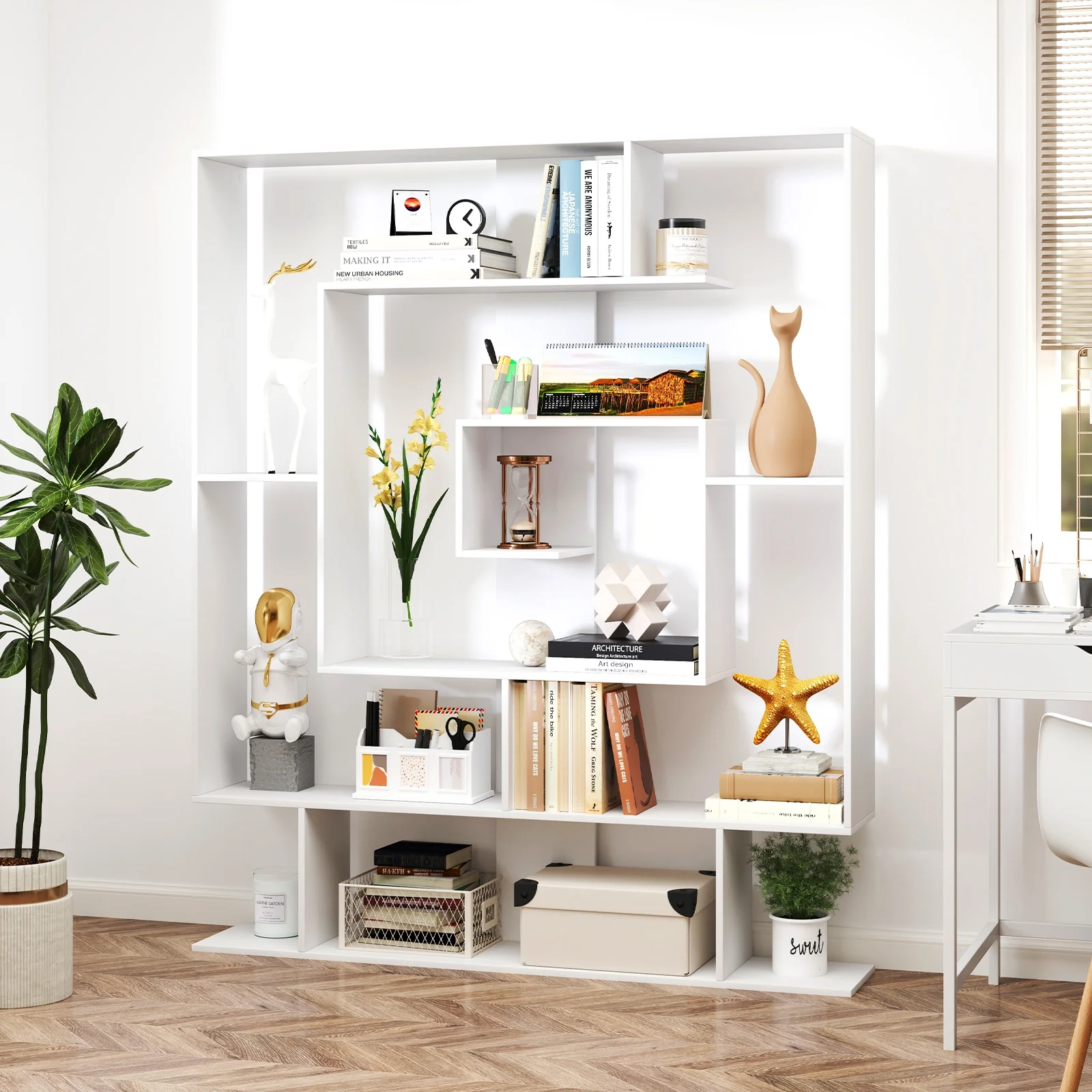 7-Tier Bookshelf Display Rack, White - Image 10