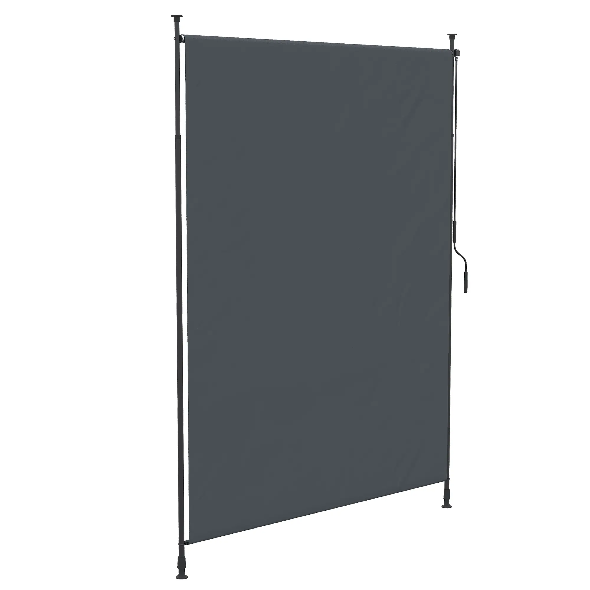 7' x 10' Retractable Patio Awning, Manual Outdoor Privacy Screen, UPF40+ Water-Resistant, Grey - Image 9
