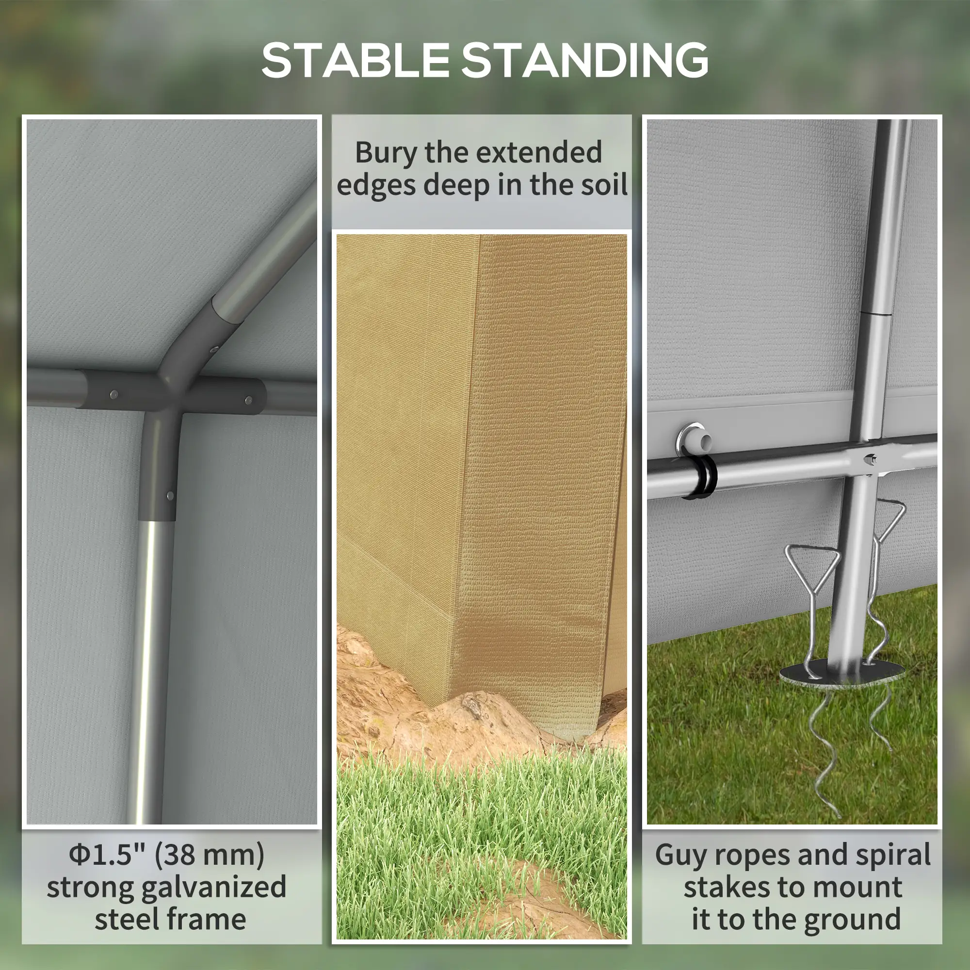 7' x 12' Outdoor Storage Shed, Portable Garage, Roll-up Door, Beige - Image 5