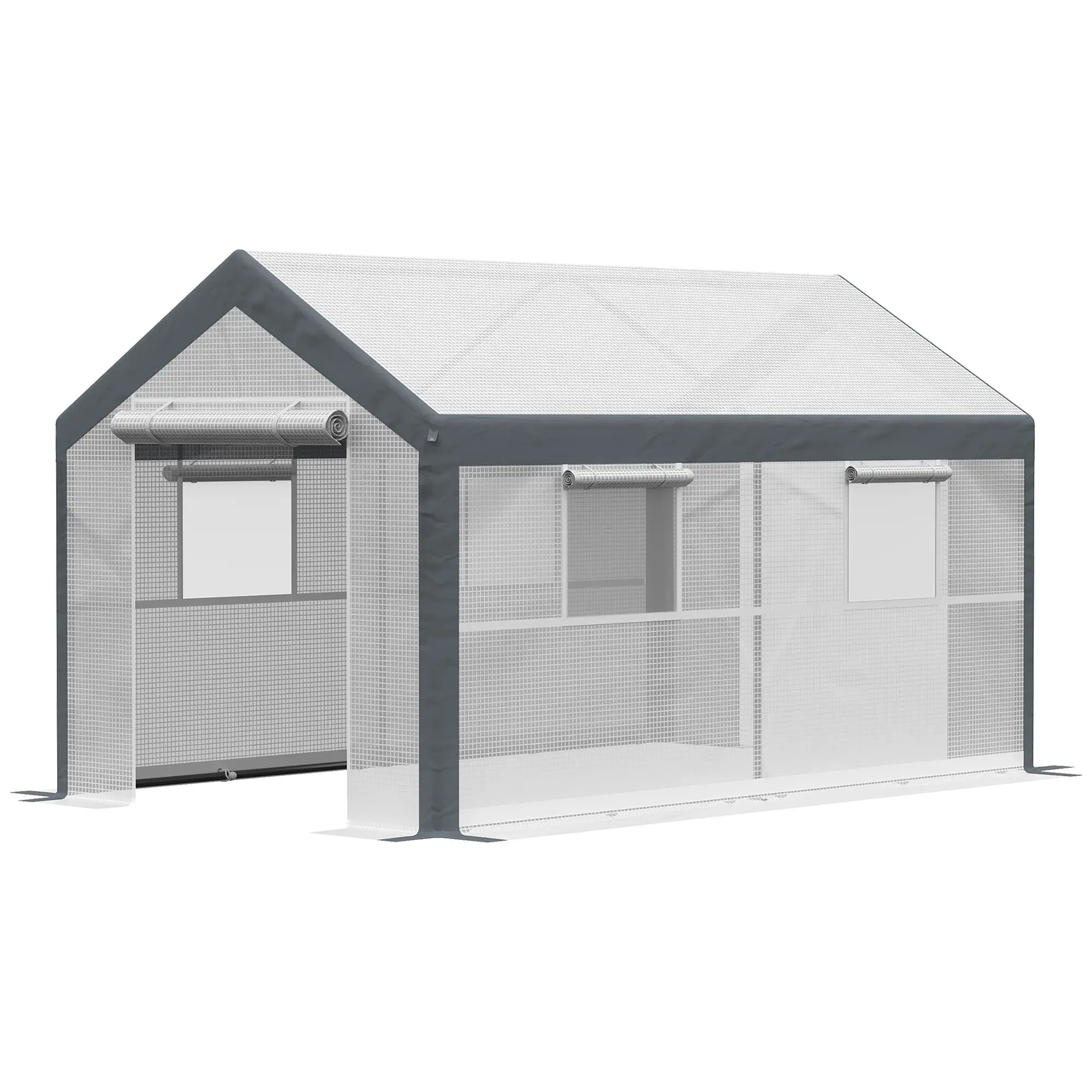 7' x 12' x 7' Heavy Duty Walk-In Greenhouse, Plant Growing Tent, White