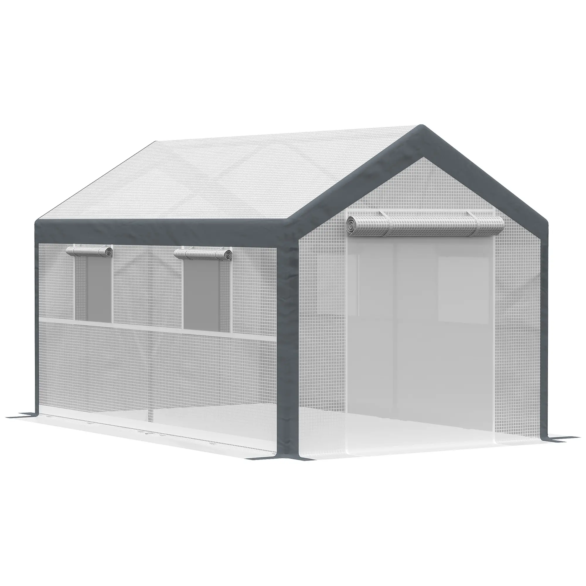 7' x 12' x 7' Heavy Duty Walk-In Greenhouse, Plant Growing Tent, White - Image 11